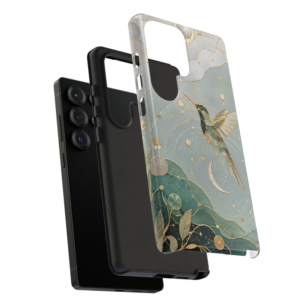 Celestial Hummingbird Samsu8ng Galaxy Phone Case | Moon & Bird Phone Case