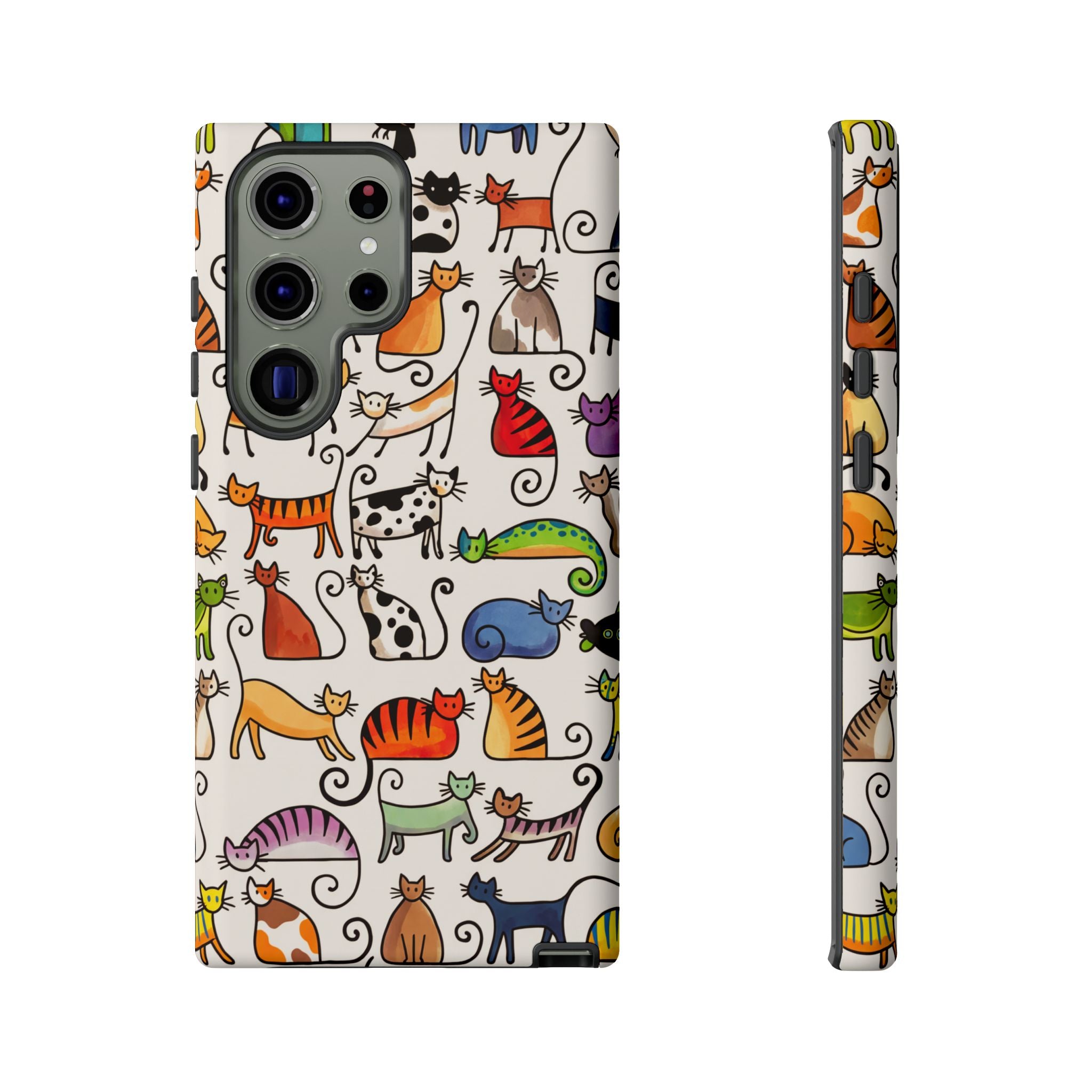 Cat Pattern Tough Samsung Galaxy Case | Colourful Cartoon Cats