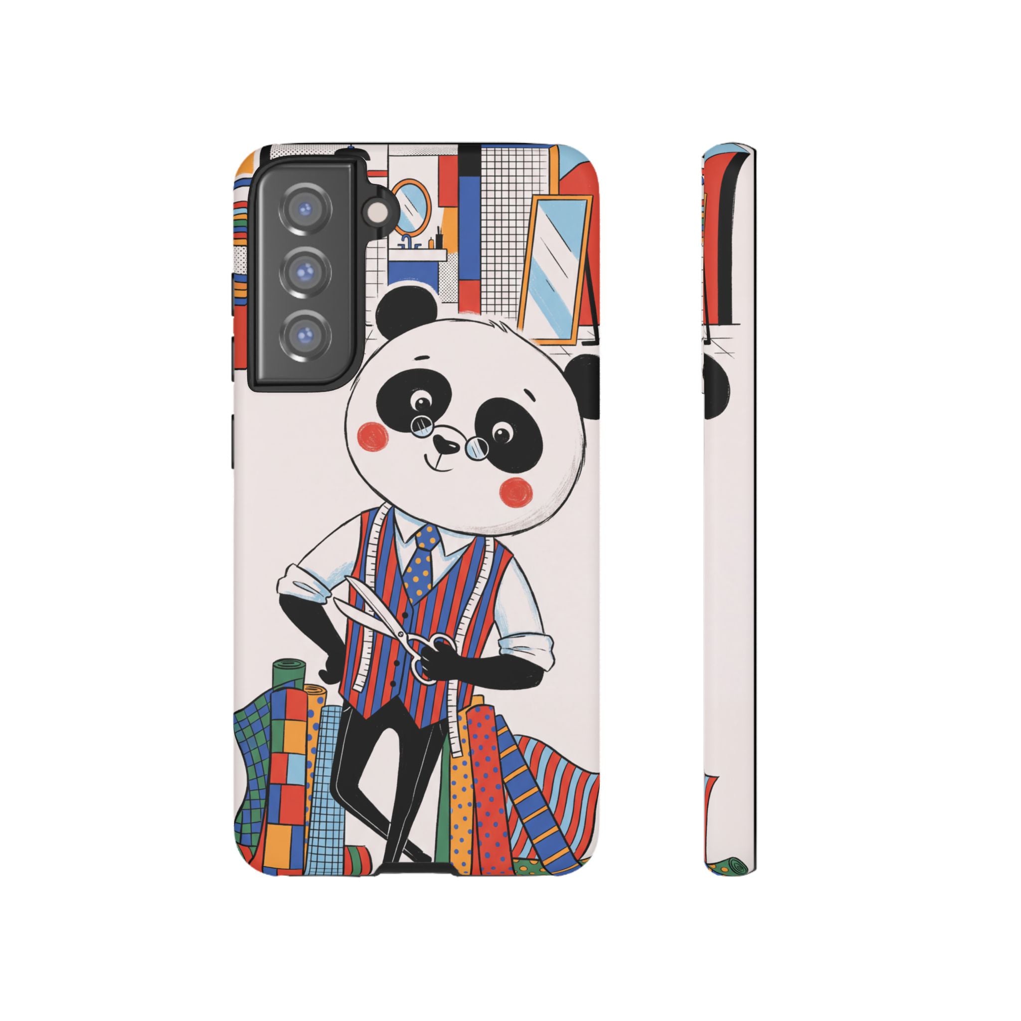 Panda Tailor Samsung Galaxy Phone Case | Cute Seamstress Cartoon