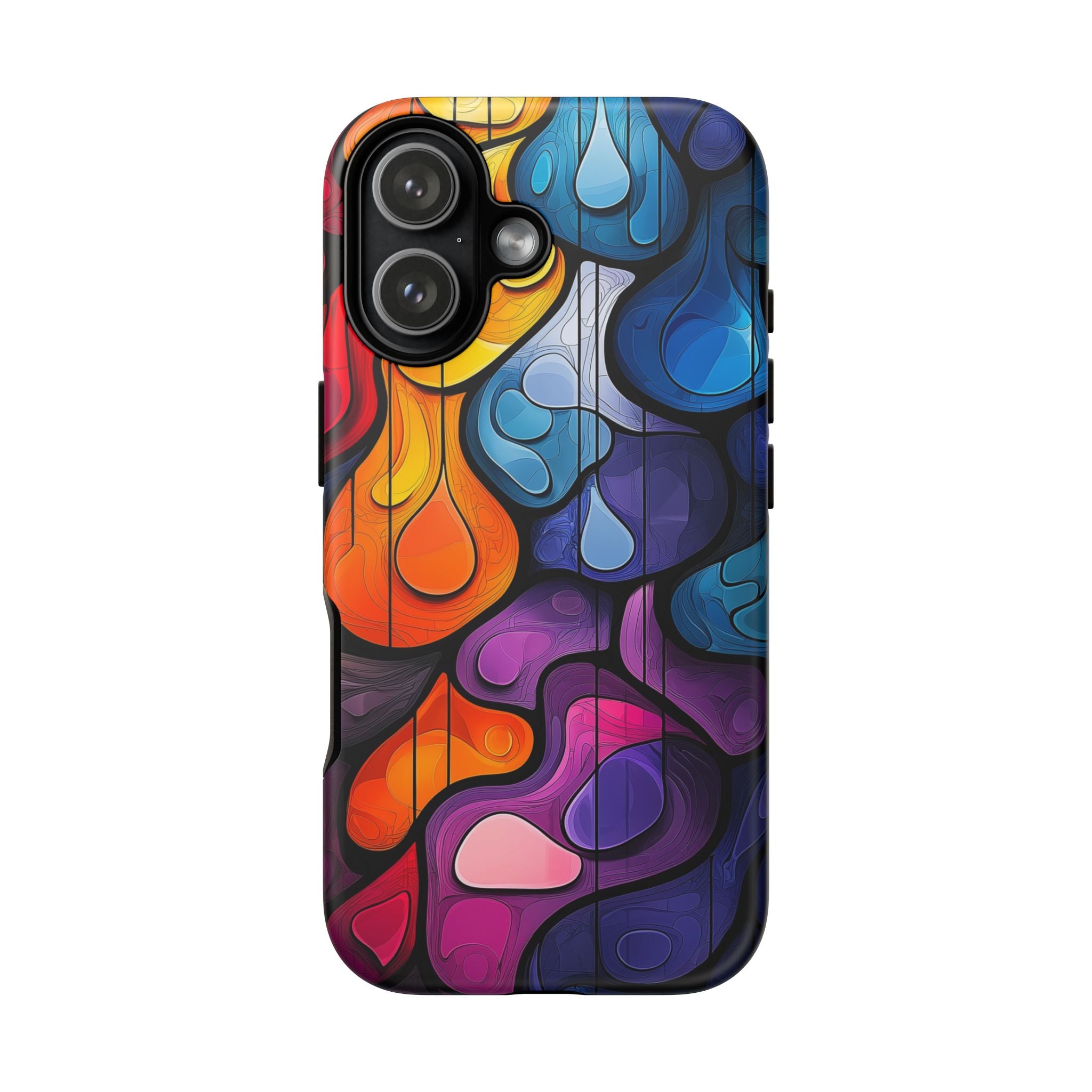 Abstract Colourful Drop iPhone Case — Vibrant Stained-Glass