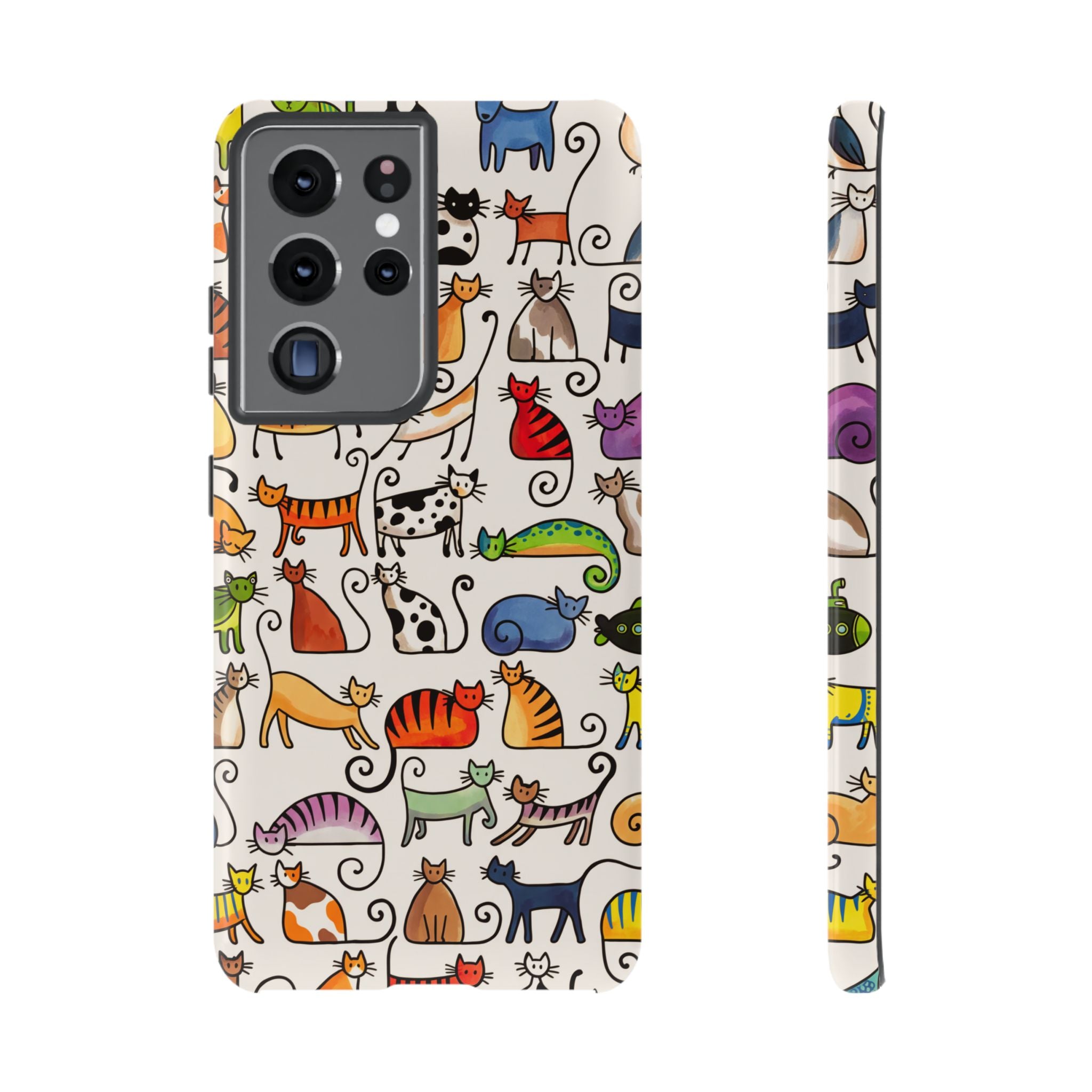 Cat Pattern Tough Samsung Galaxy Case | Colourful Cartoon Cats