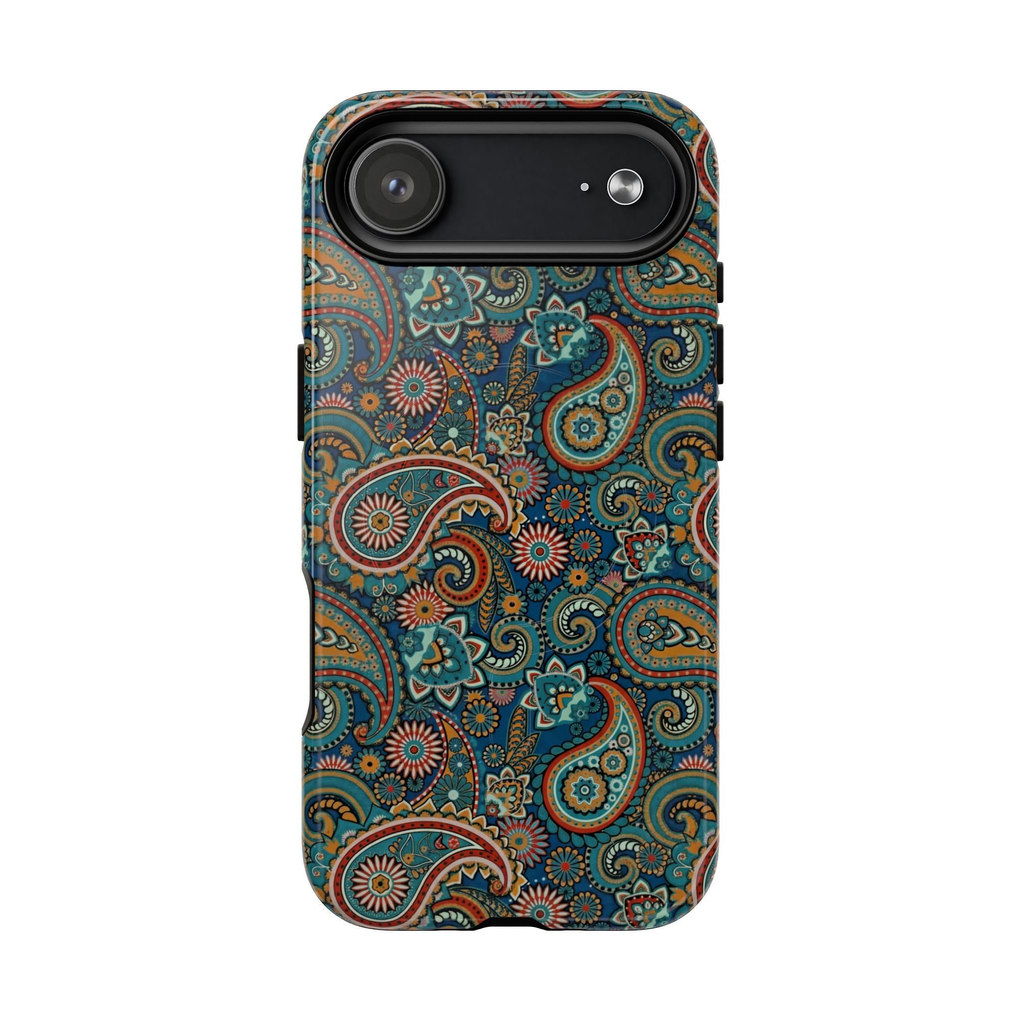Batik Teal Paisley Tough MagSage iPhone Case