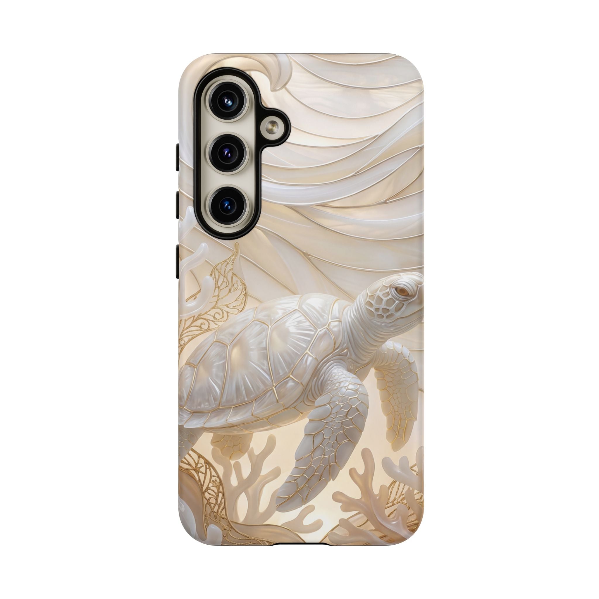 Sea Turtle Tough Samsung Galaxy Case — Elegant Nautical Coral Design