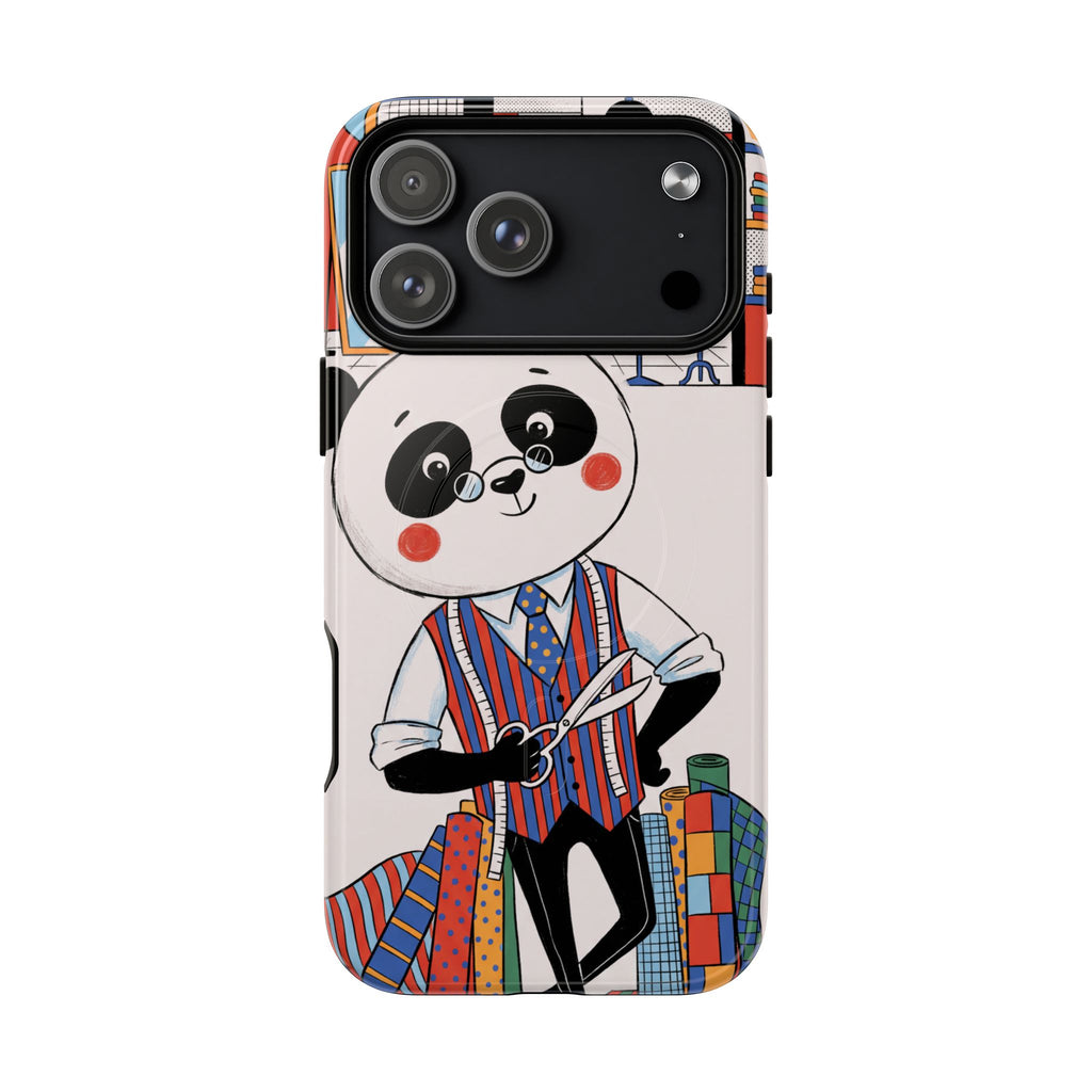 Panda Tailor MagSafe iPhone Case | Cute Seamstress Cartoon