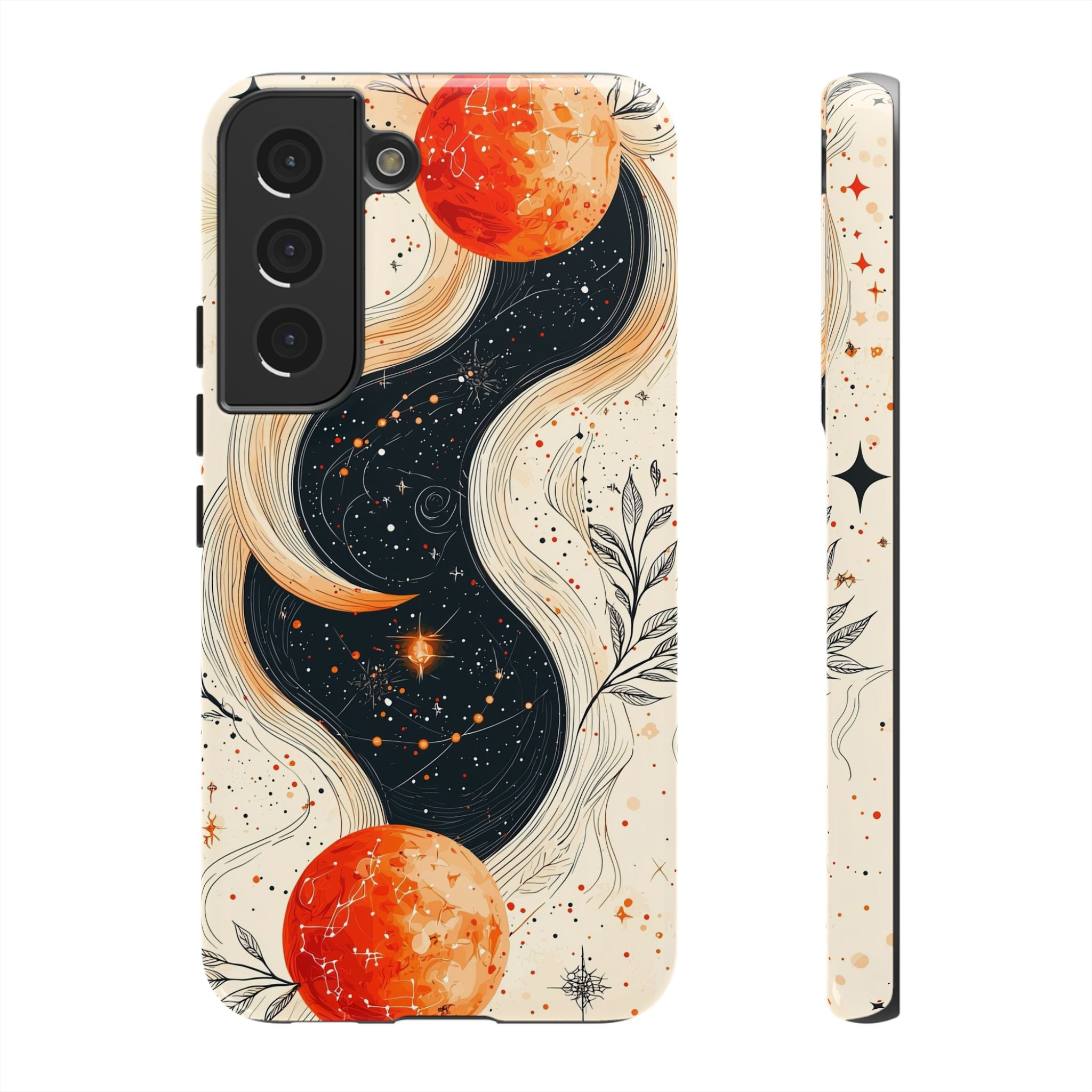 Astrology Galaxy Samsung Galaxy Case | Red Moon Celestial Waves
