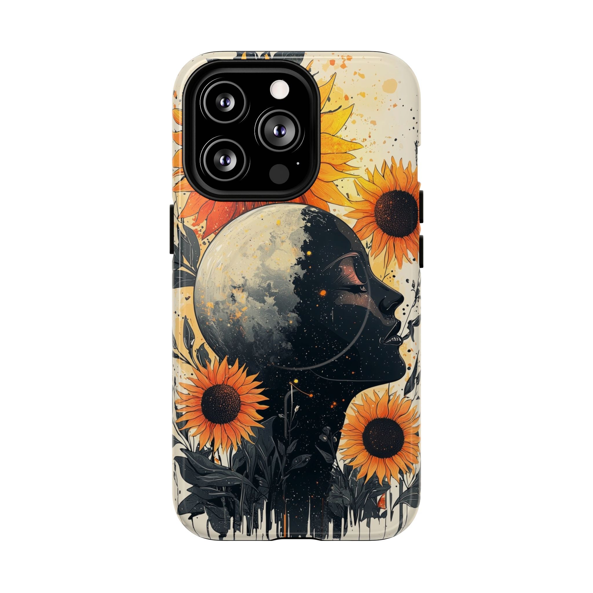 Custodia MagSafe per iPhone Sunflower Moon Art | Floreale Celeste