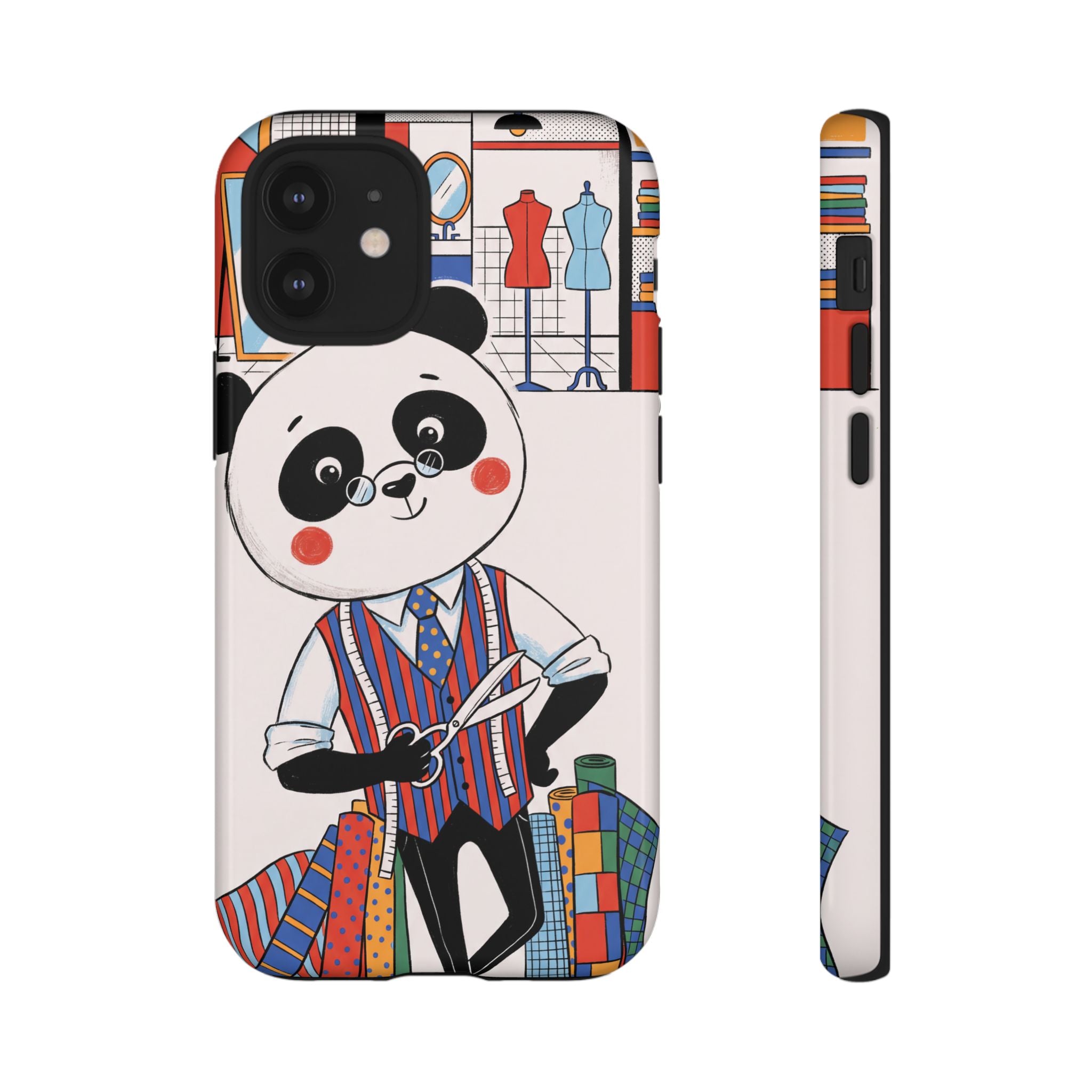 Panda Tailor iPhone Case | Cute Seamstress Cartoon