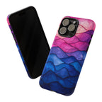 Abstract Ocean Waves iPhone Case — Pink & Blue Gradient Tough Case