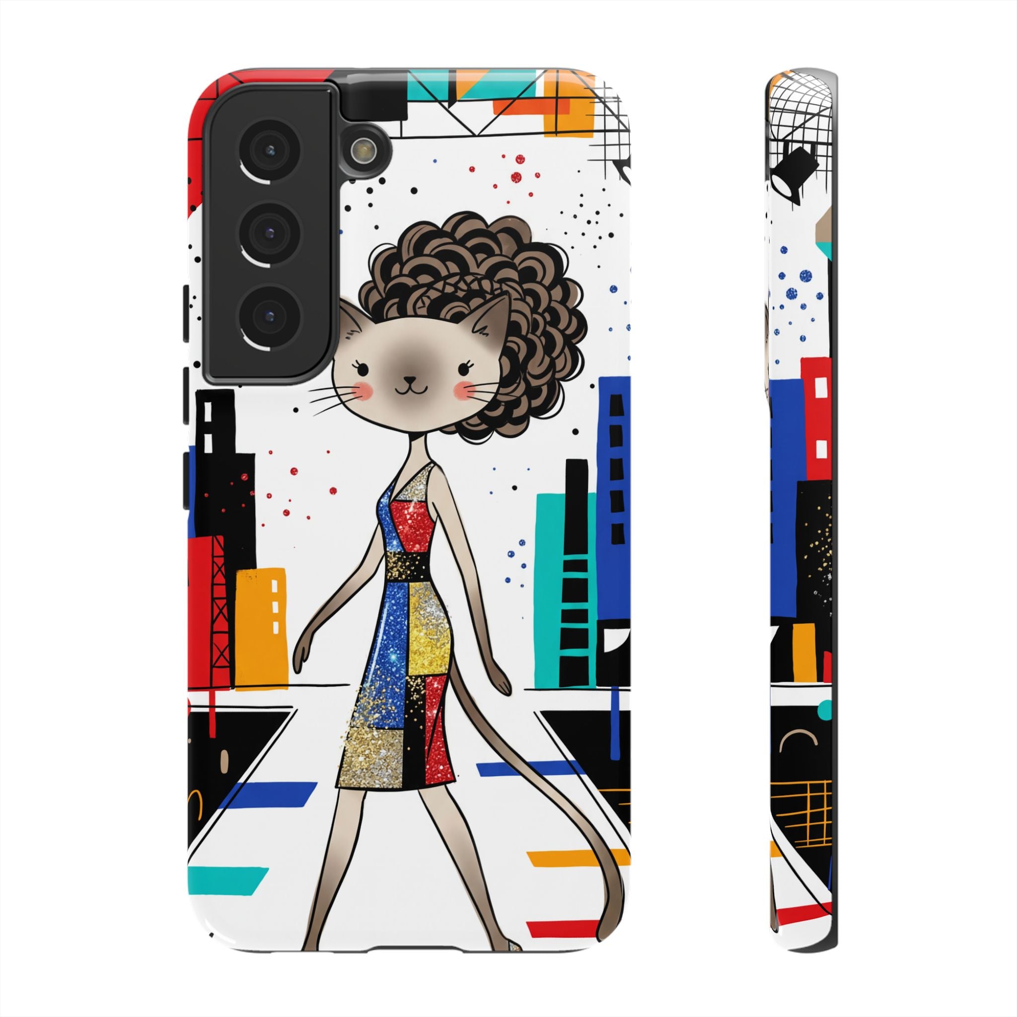 Catwalk City Samsung Galaxy Phone Case | Cute Fashion Cat