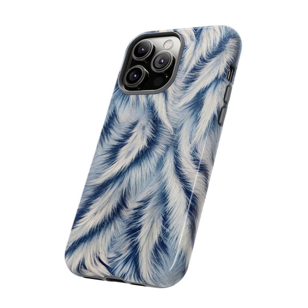 Blue Faux Fur Texture Protective Tough iPhone Case
