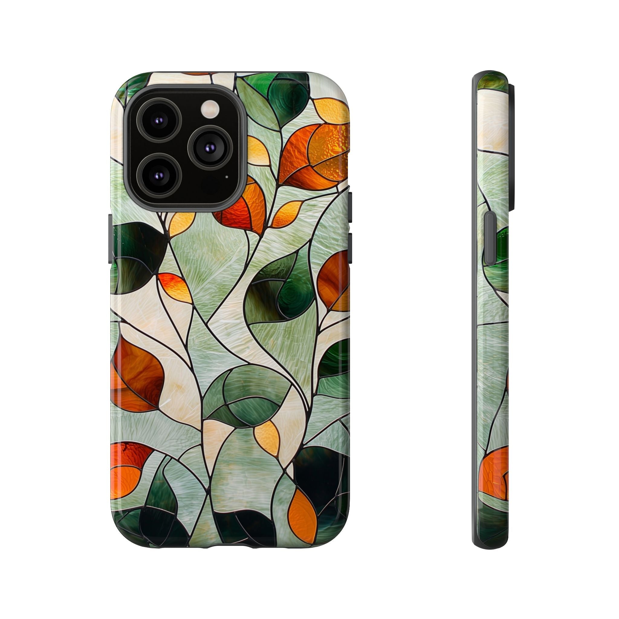 Autumn Stained Glass Leaf iPhone Case