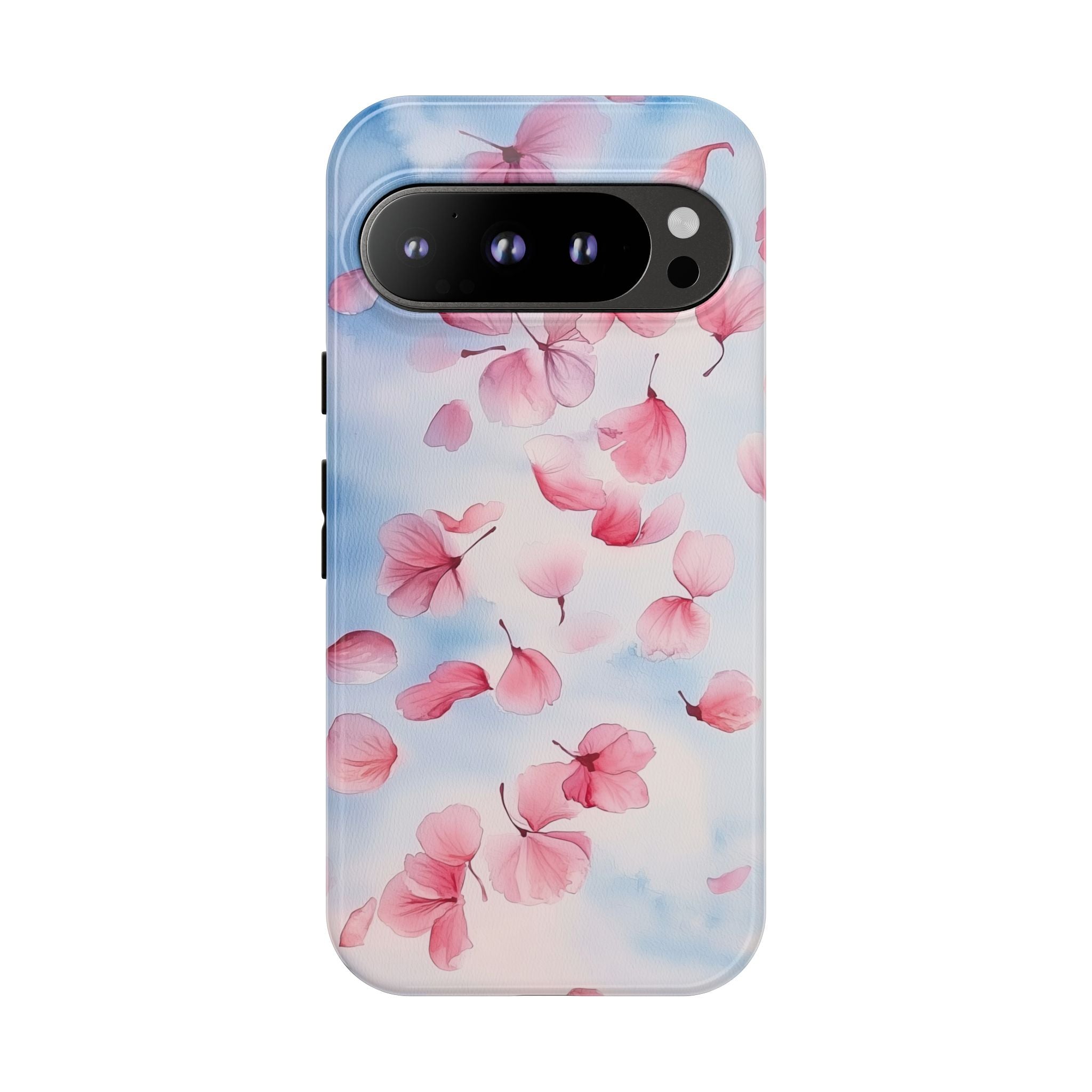 Floral Petal Tough Google Pixel Case | Pink Falling Blossoms