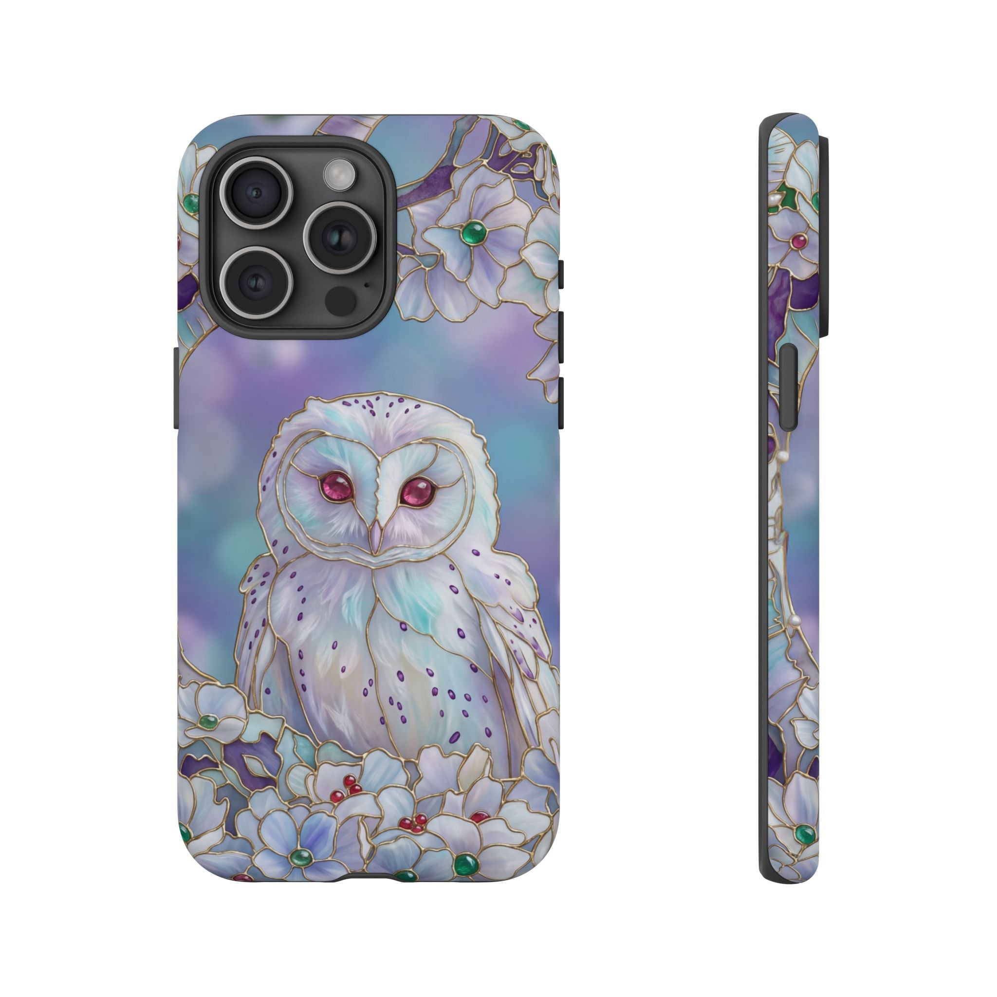 Mystic Owl Floral iPhone Case | Pastel Night Garden Protective Cover