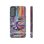 Colorful Dancer Tough Samsung Galaxy Phone Case | Vibrant Drip Art Protective Cover