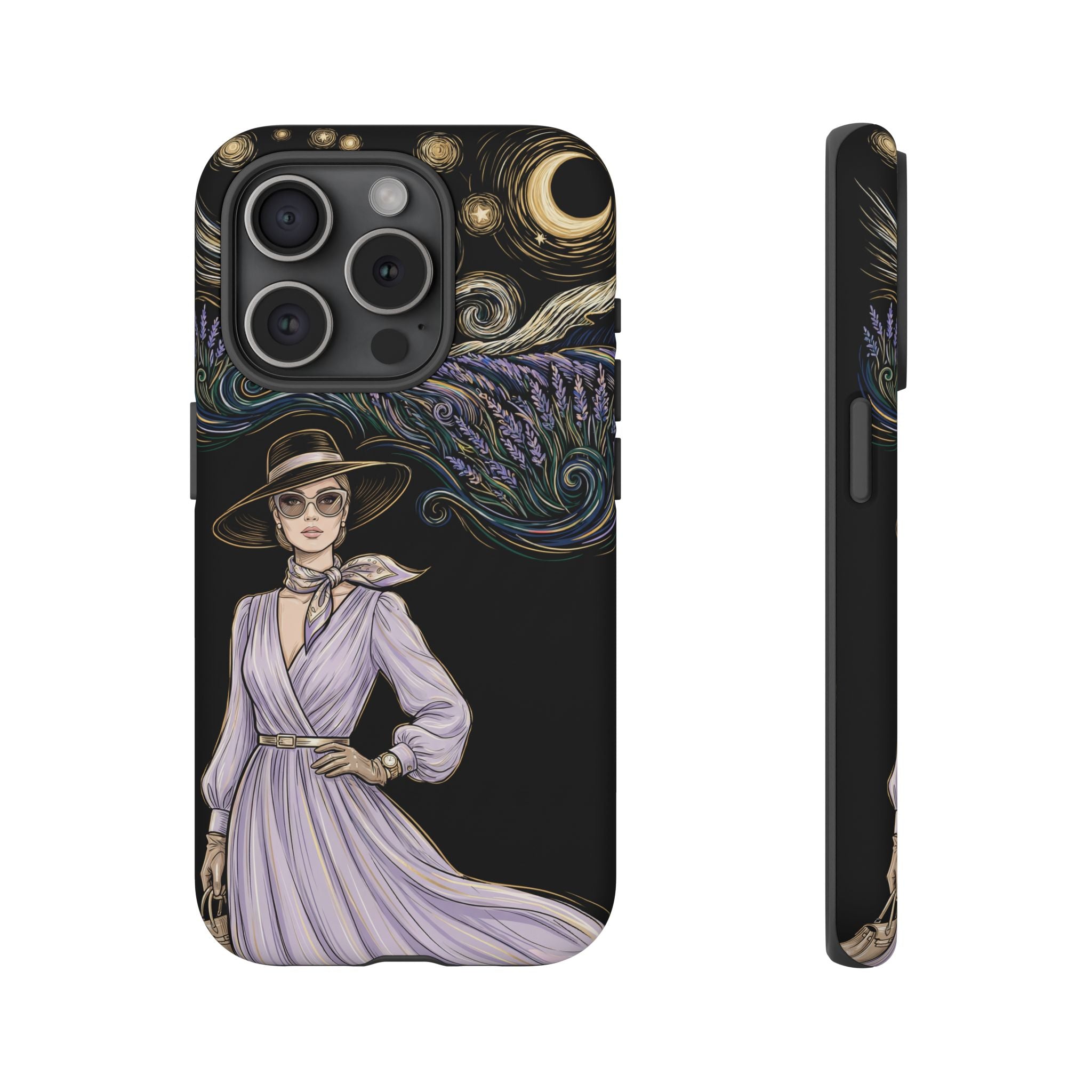 Starry Night Lavender Woman iPhone Case | Artistic Protective Tough Case