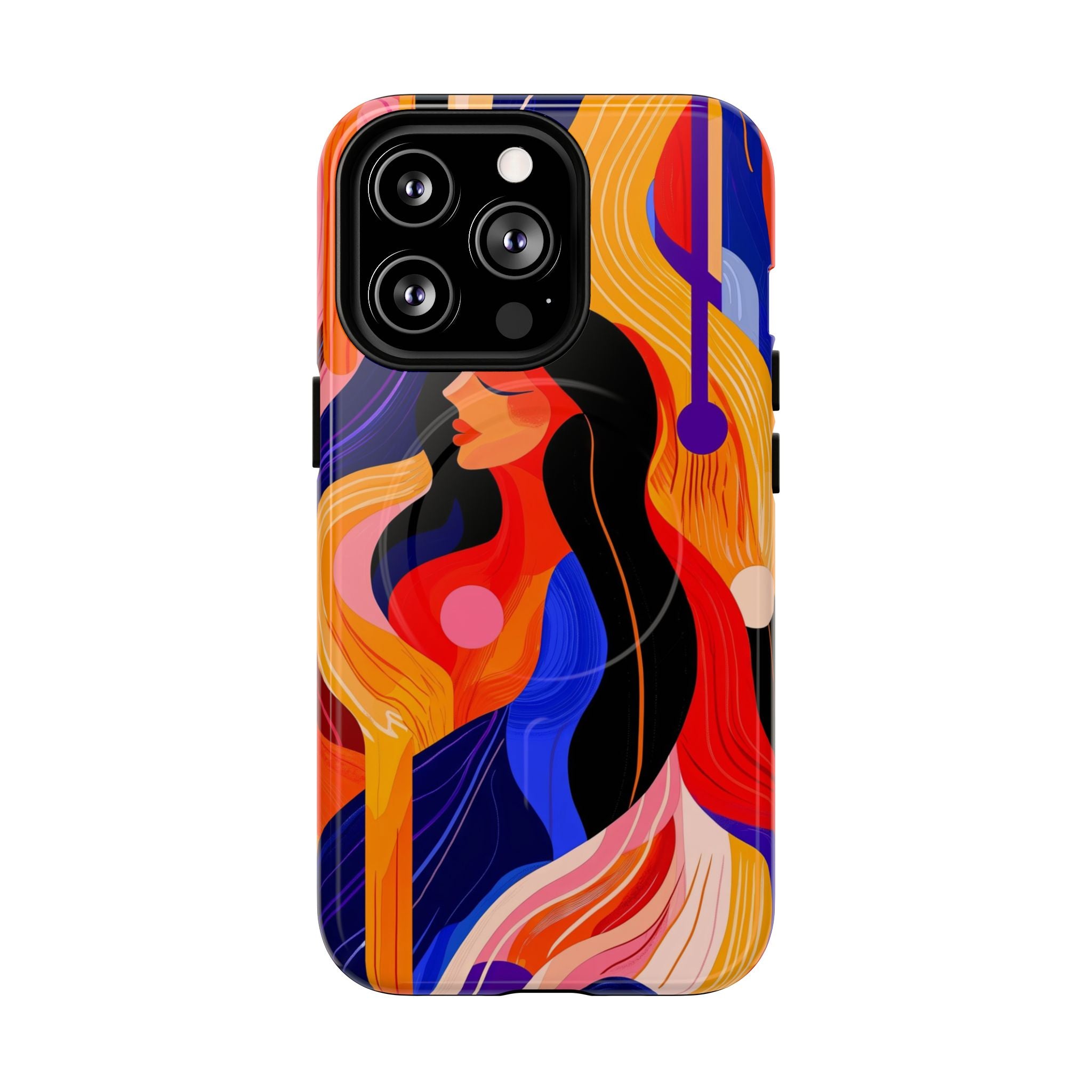 Abstract Colourful Woman MagSafe iPhone Tough Case | Vibrant Artistic