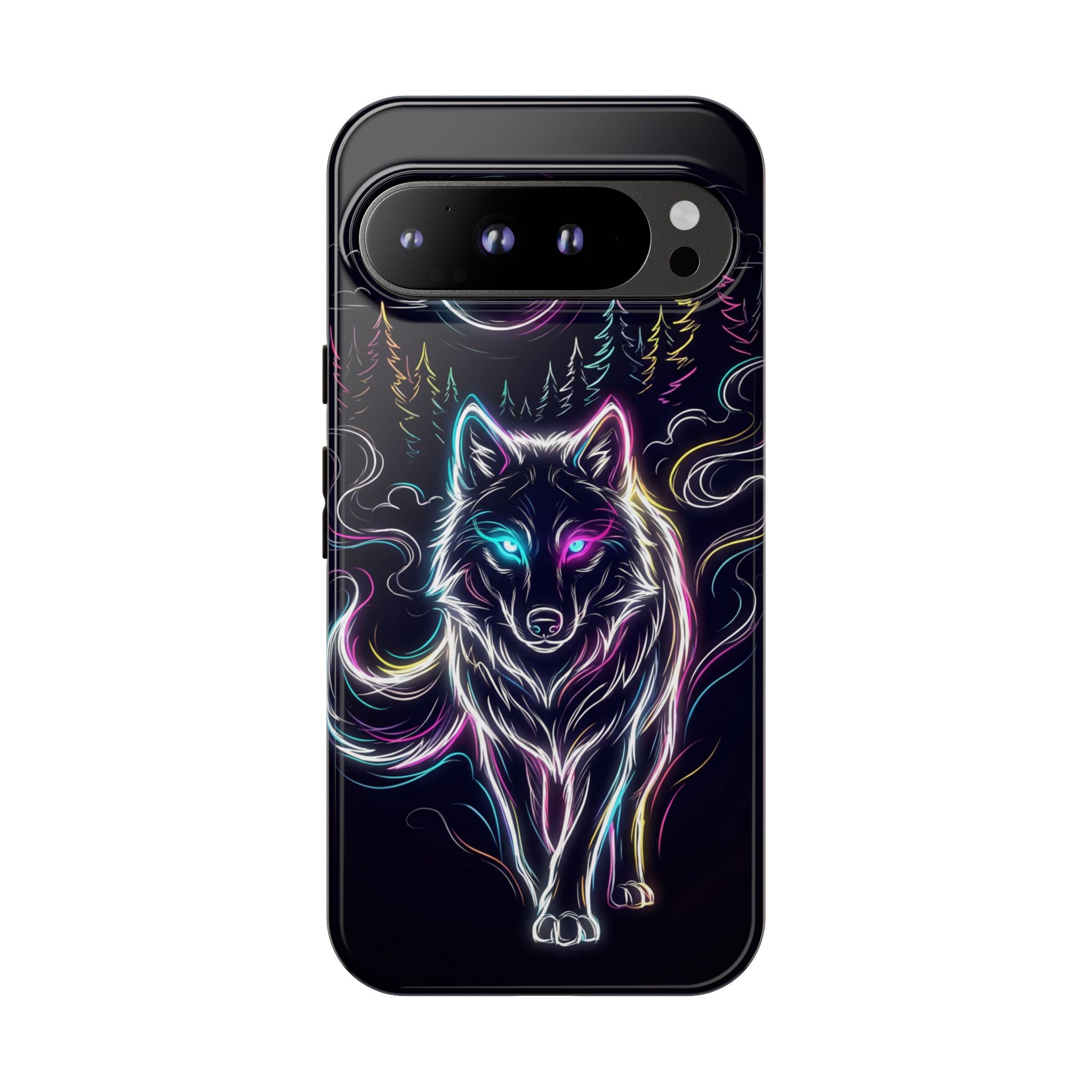 Neon Wolf Google Pixel Phone Case | Mystic Glow Protective Tough Case