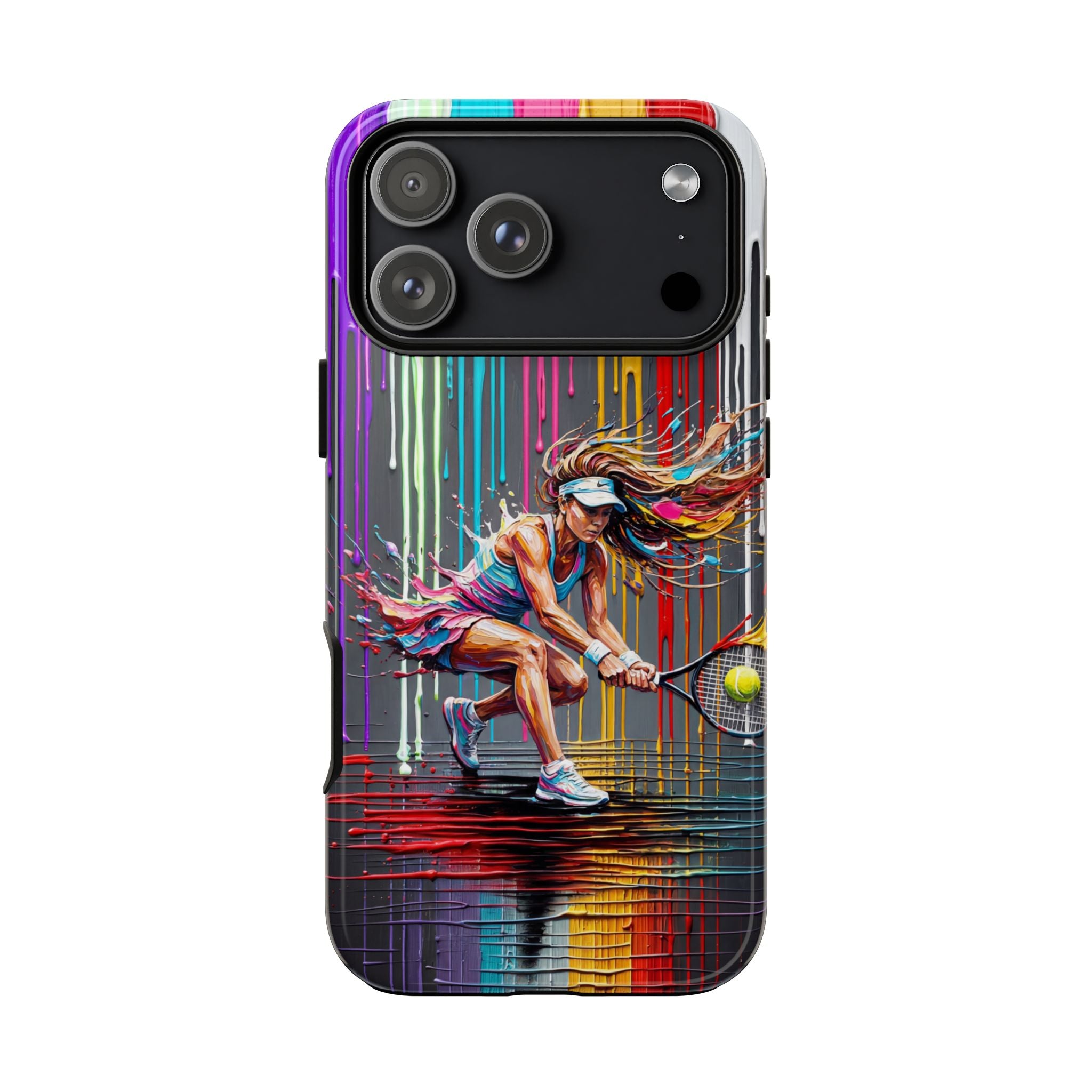 Colour Splash Tennis iPhone Case | Vibrant Female Player Art