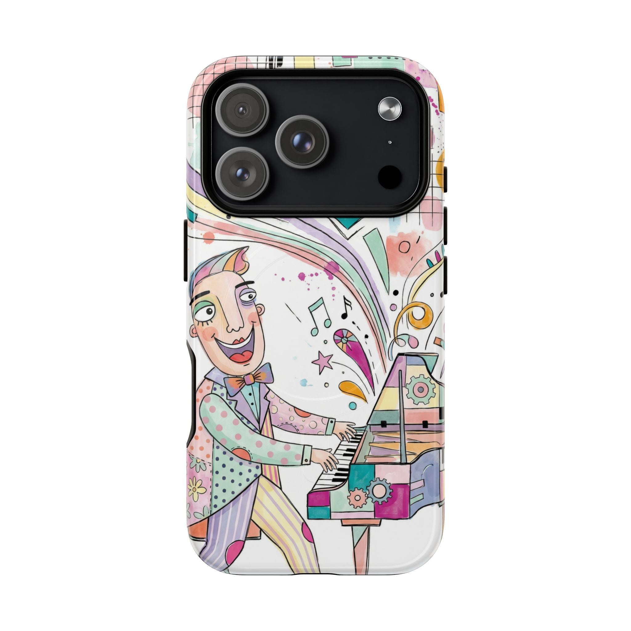 Musical Pianist MagSafe iPhone Case | Colorful Whimsical Piano Art