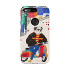 Bulldog Vespa Google Pixel Phone Case | Retro Scooter Dog Protective Cover