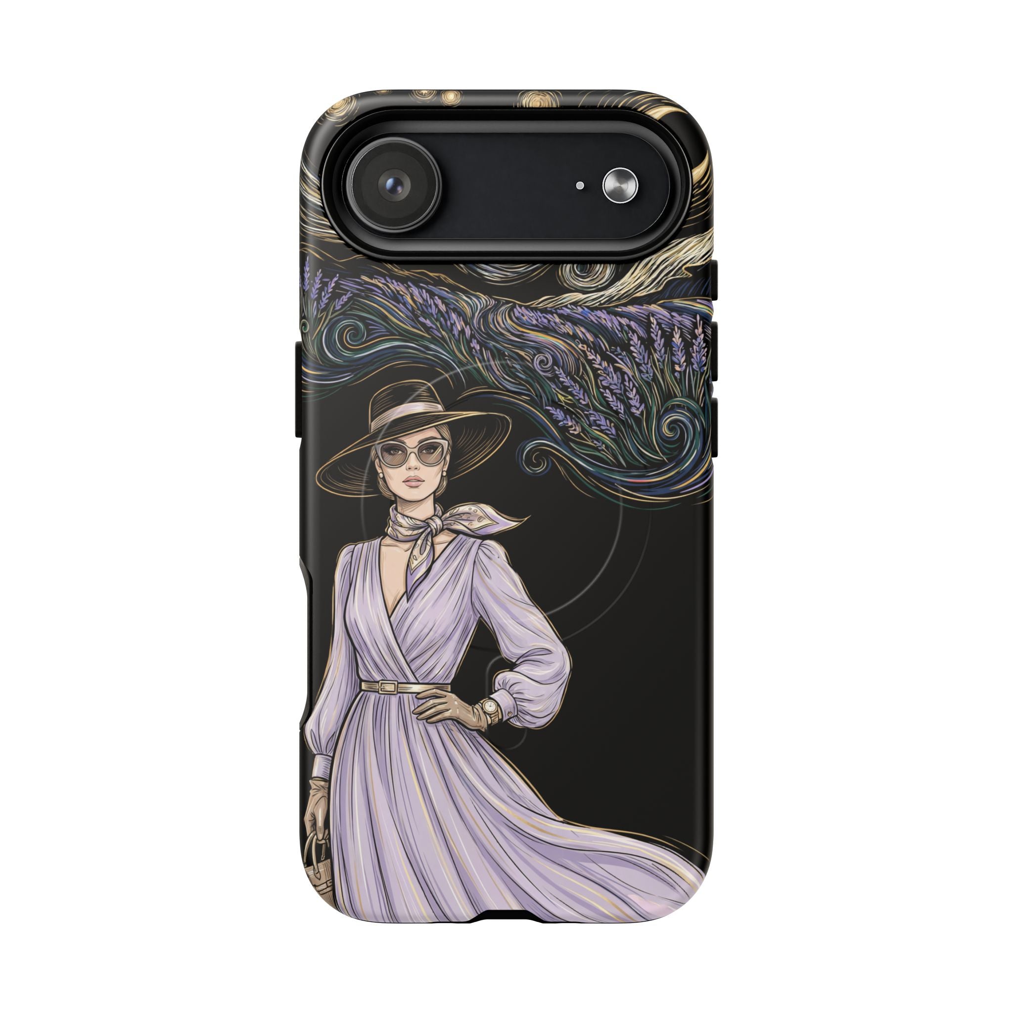 Starry Night Lavender Woman MagSafe iPhone Case | Artistic Protective Tough Case