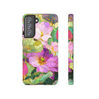 Custodia Protettiva Resistente per Telefono Samsung Galaxy con Acquerello Floreale | Cover Protettiva Giardino di Loto Rosa