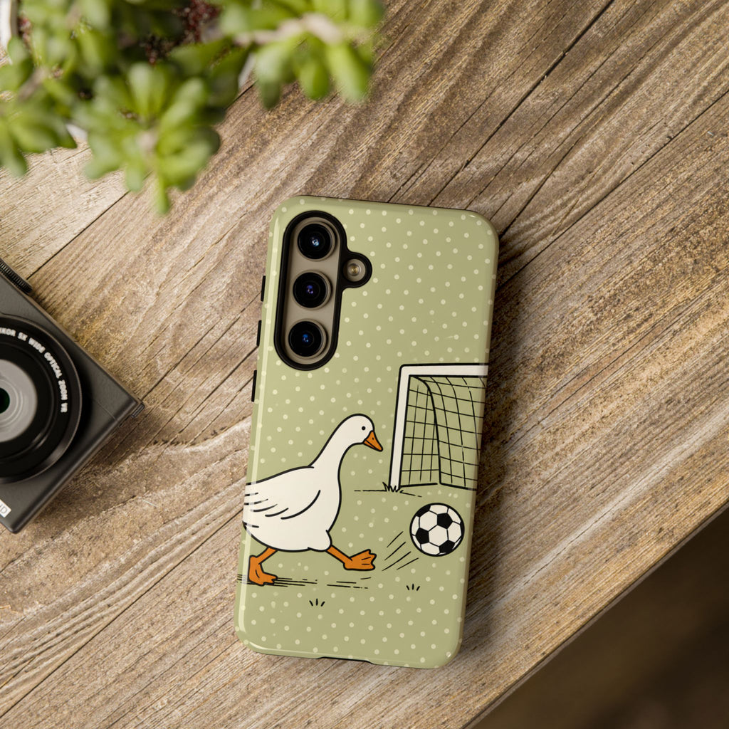 Funny Goose Soccer Samsung Galaxy Phone Case | Cute Sports Bird Cover