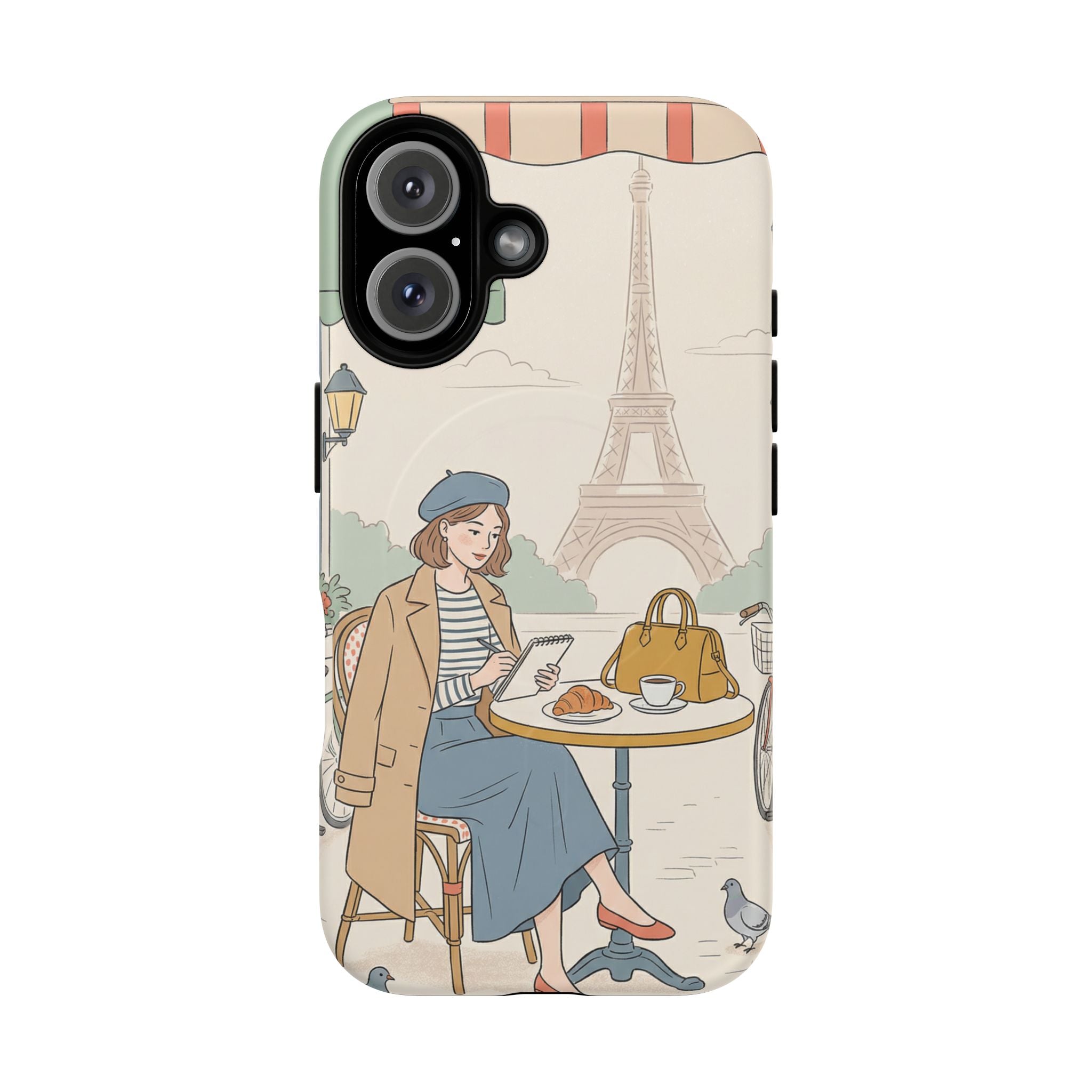 Paris Cafe MagSafe iPhone Case | Cute Vintage Eiffel Tower Travel