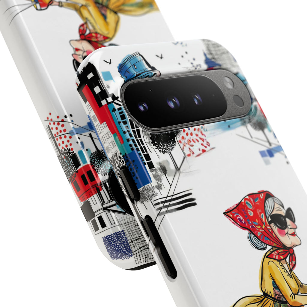 Cover Google Pixel Moto Nonna Vespa Vintage | Cover iPhone Viaggio Scooter Retrò