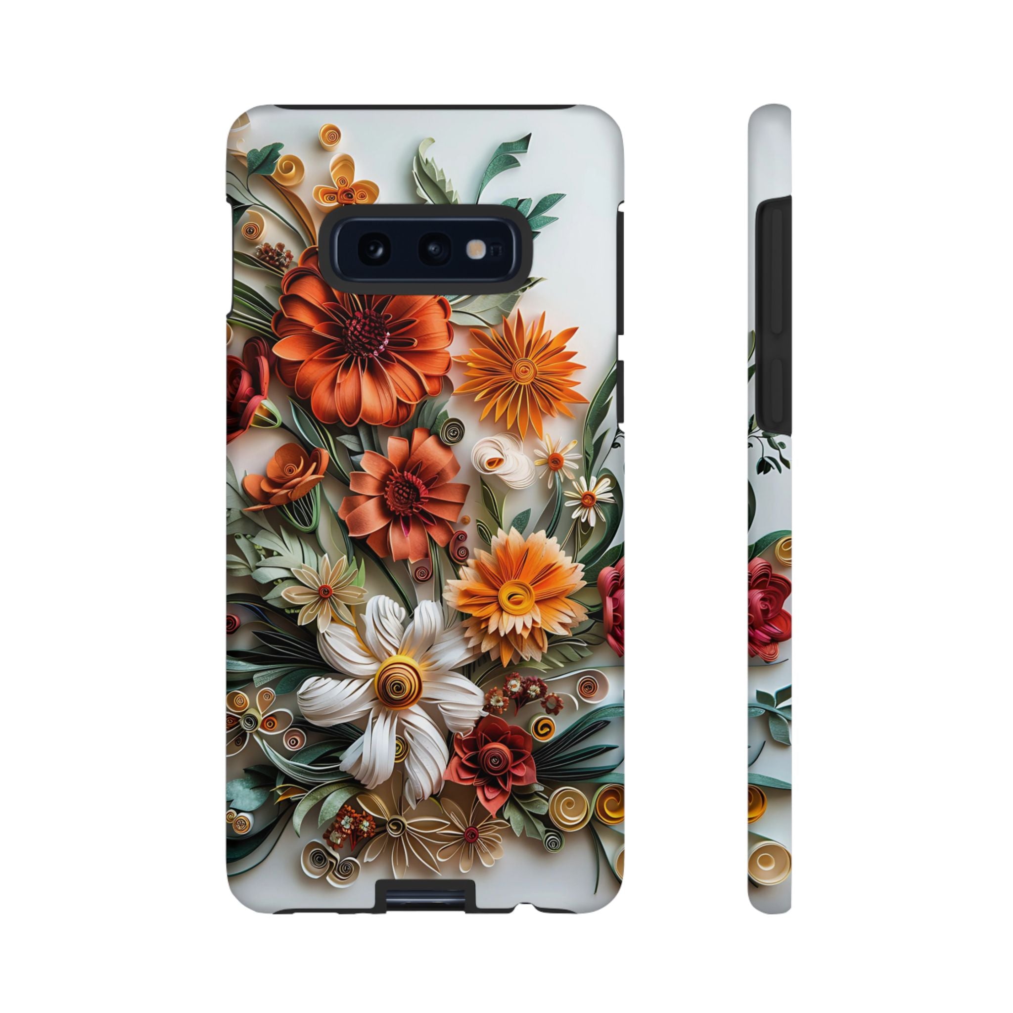 Floral Quilling Tough Samsung Galaxy Case — Orange Daisy