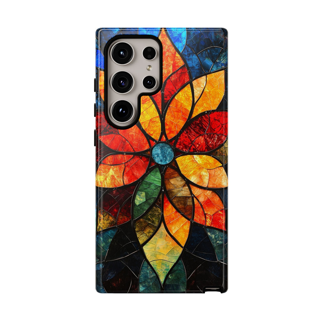 Stained Glass Flower Samsung Galaxy Case — Colourful Mosaic Protective Cover