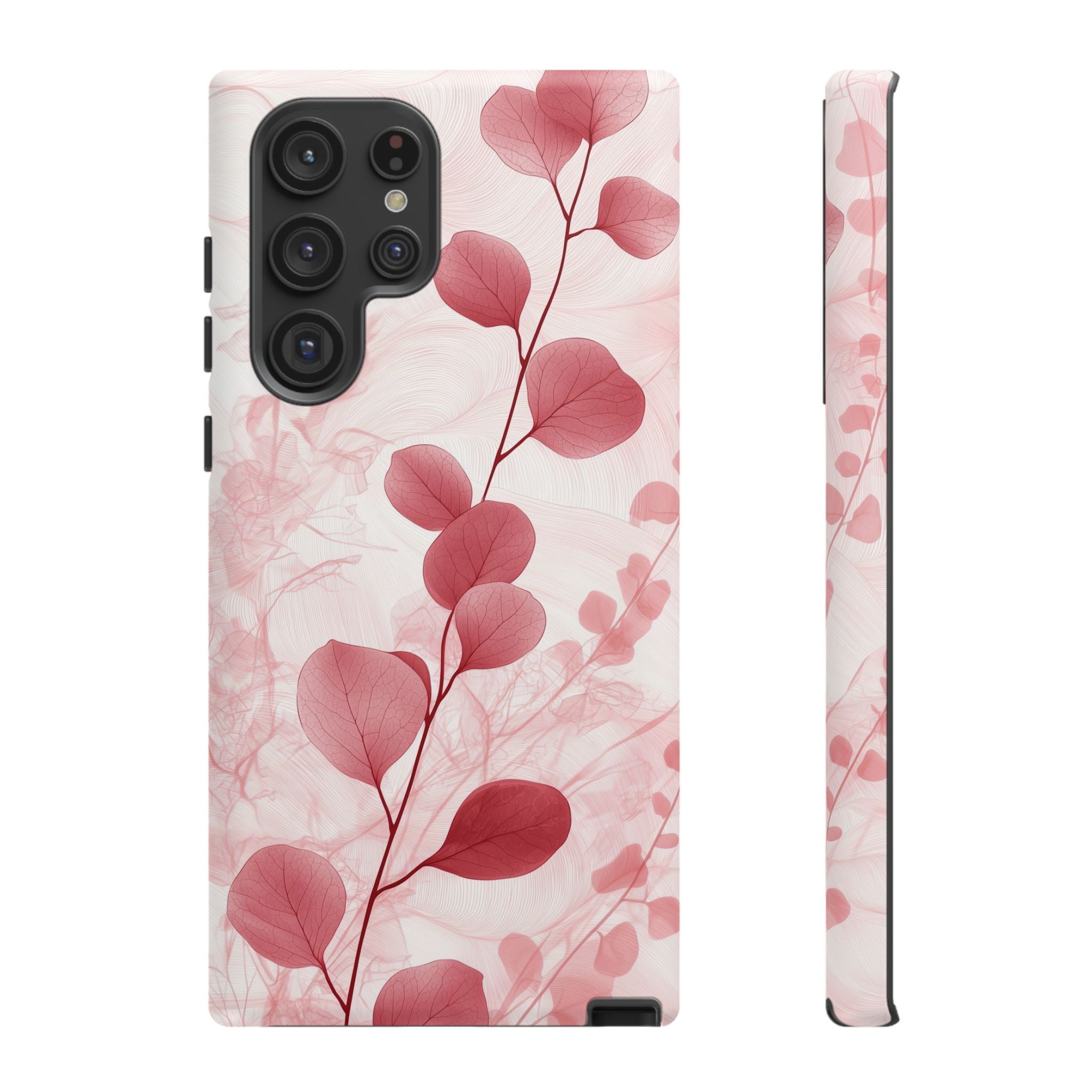 Pink Botanical Floral Eucalyptus Samsung Galaxy Phone Case