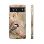Chickadee Google Pixel Phone Case | Magnolia Flower Phone Case