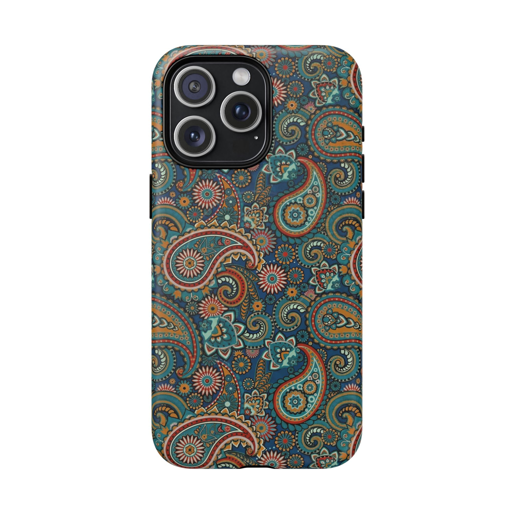 Batik Teal Paisley Tough MagSage iPhone Case