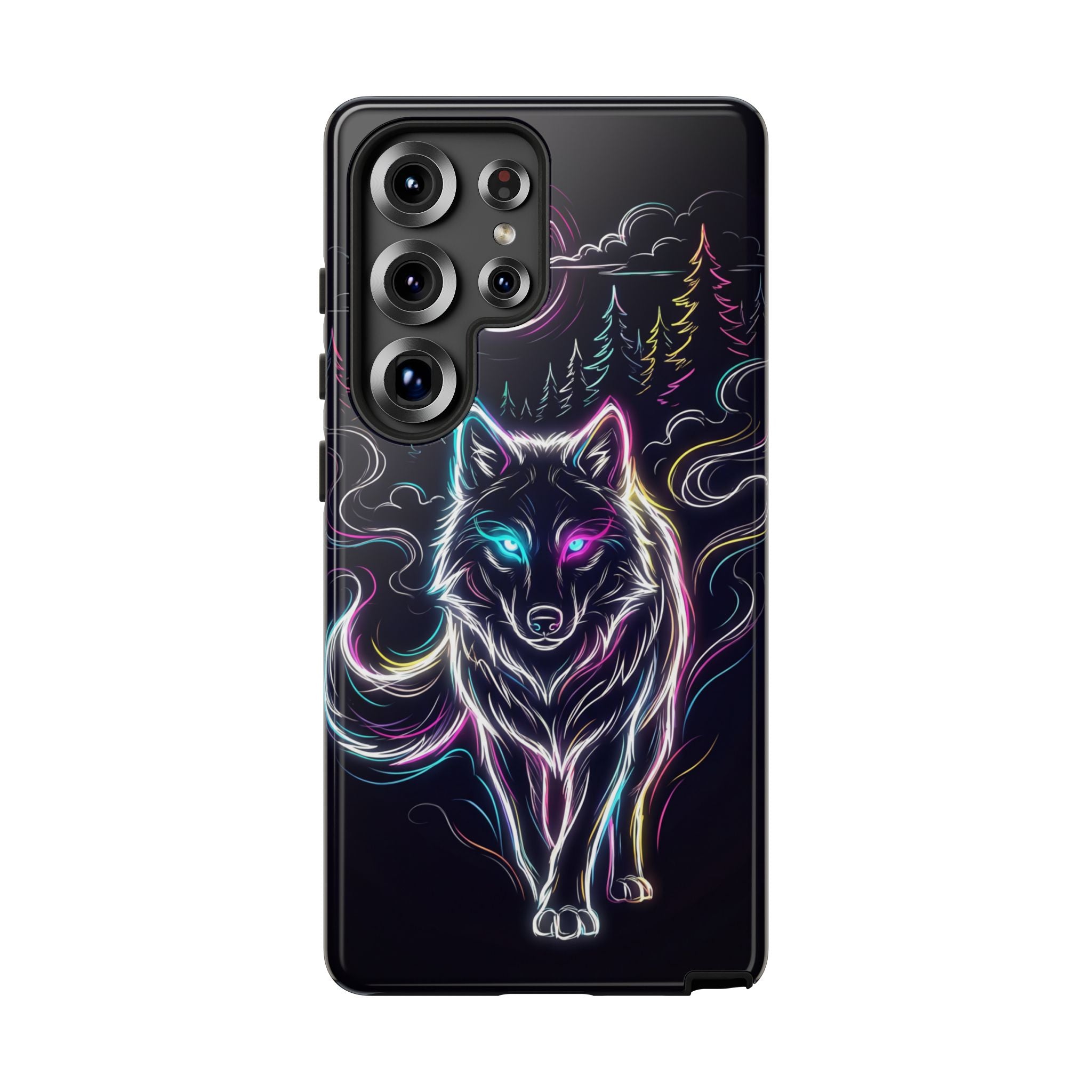 Neon Wolf Samsung Galaxy Phone Case | Mystic Glow Protective Tough Case