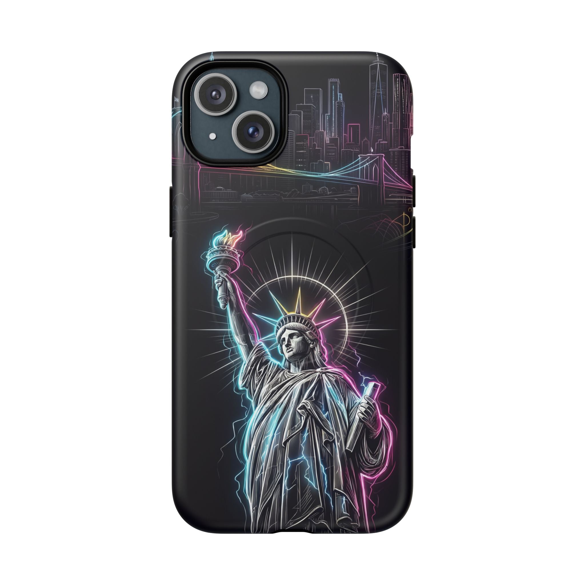 Neon Statue of Liberty Tough MagSafe iPhone Case
