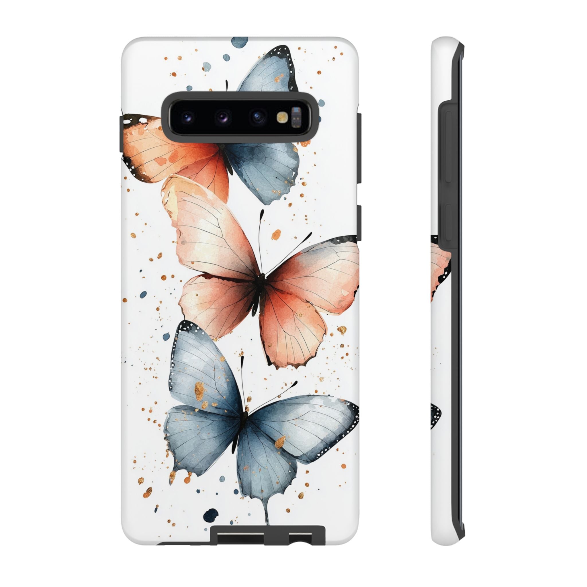 Watercolour Blue & Peach Butterfly Tough Samsung Galaxy Case