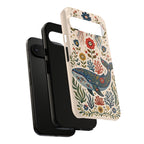 Floral Whale Google Pixel Phone Case | Boho Marine Pattern Tough Case