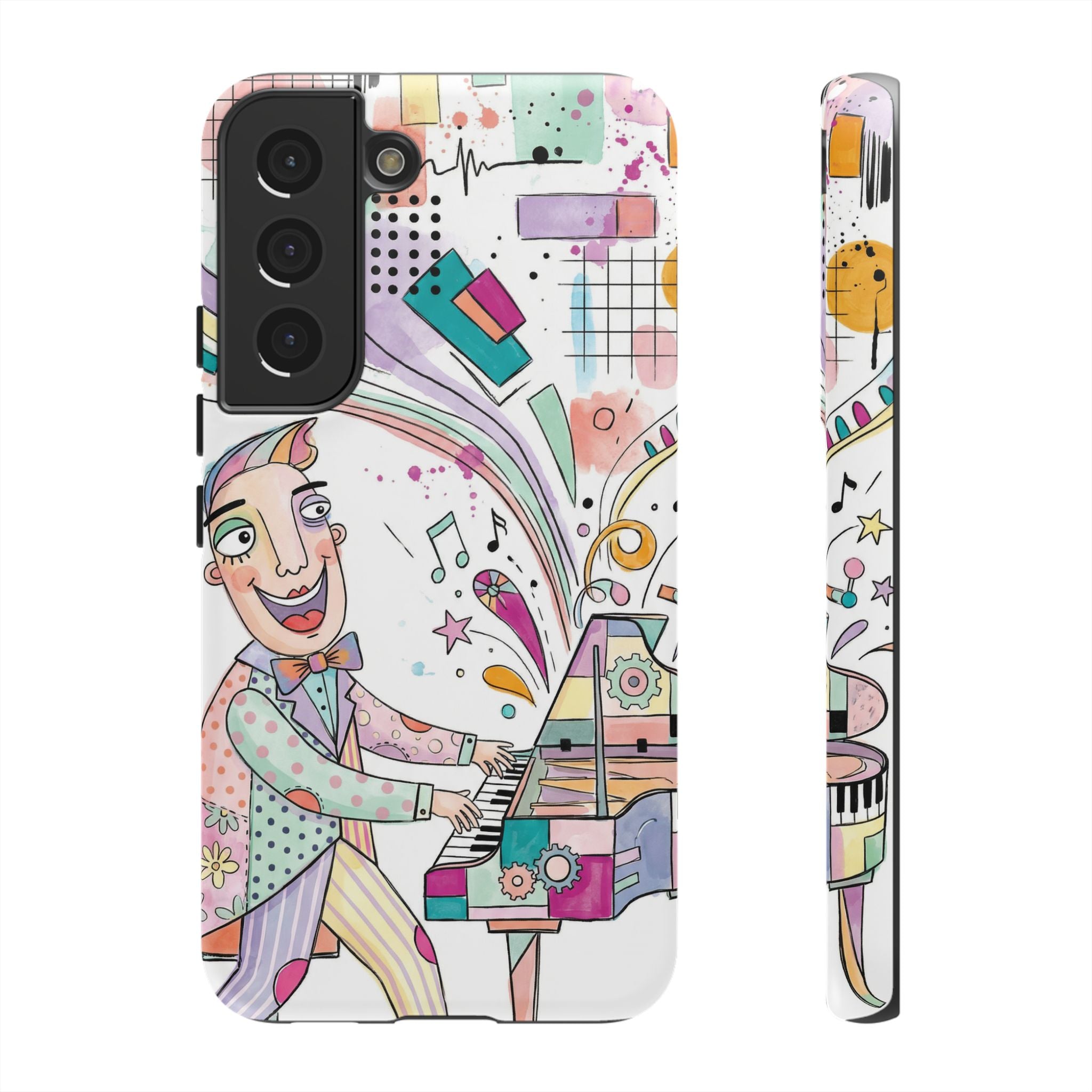 Musical Pianist Samsung Galaxy Phone Case | Colorful Whimsical Piano Art