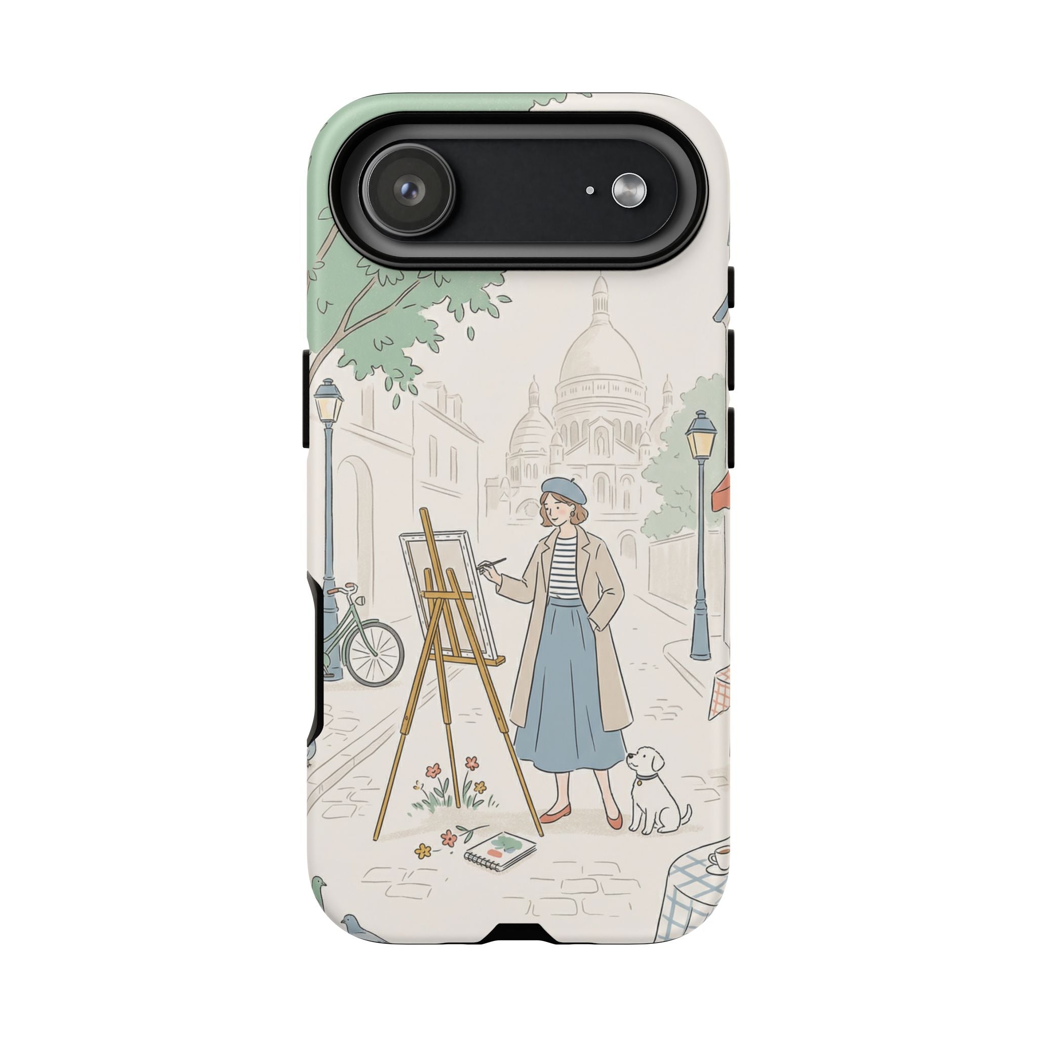 Artist in Paris iPhone Case | Vintage Painter Street Scene Protective Cover