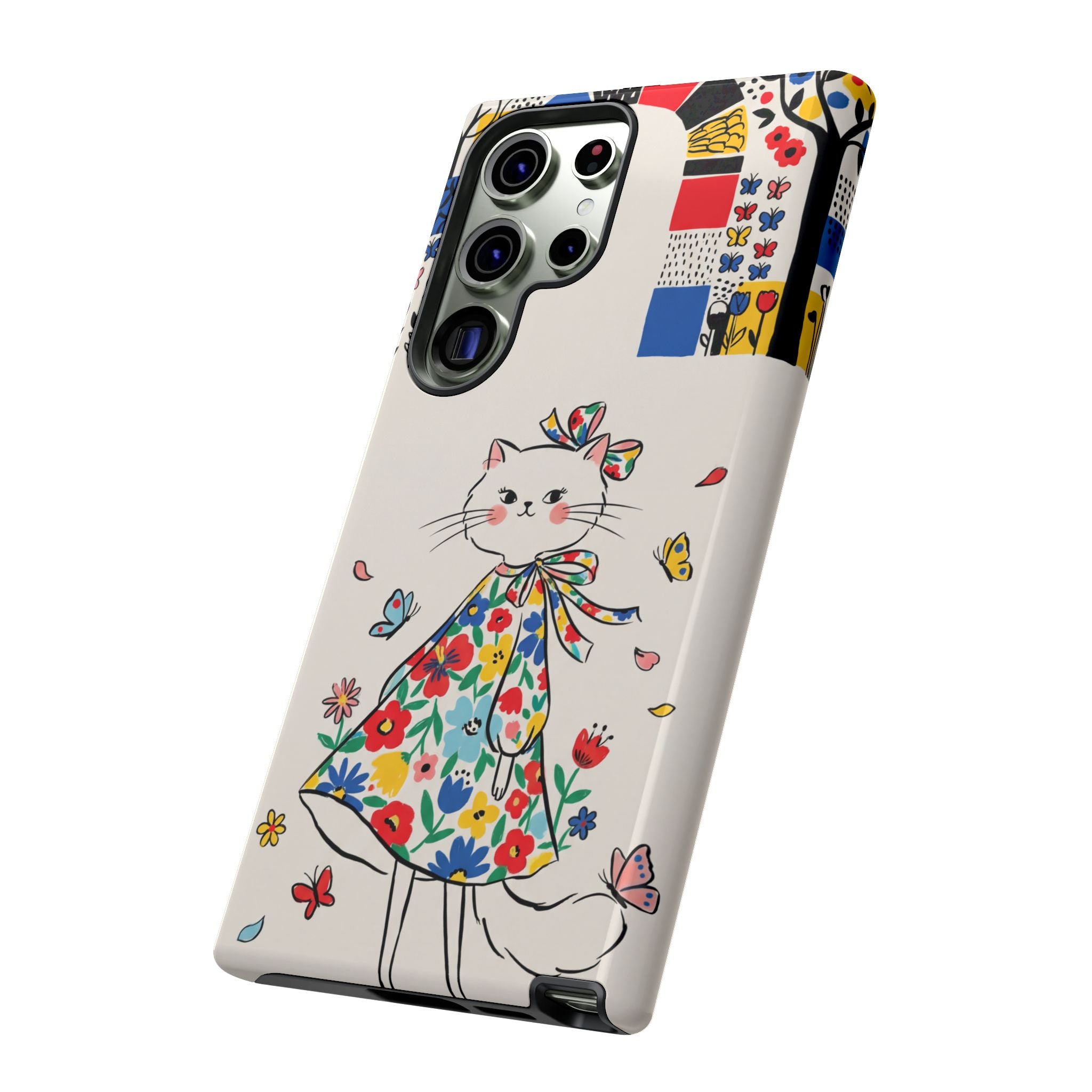 Floral Kitty Samsung Galaxy Phone Case | Cute Cat