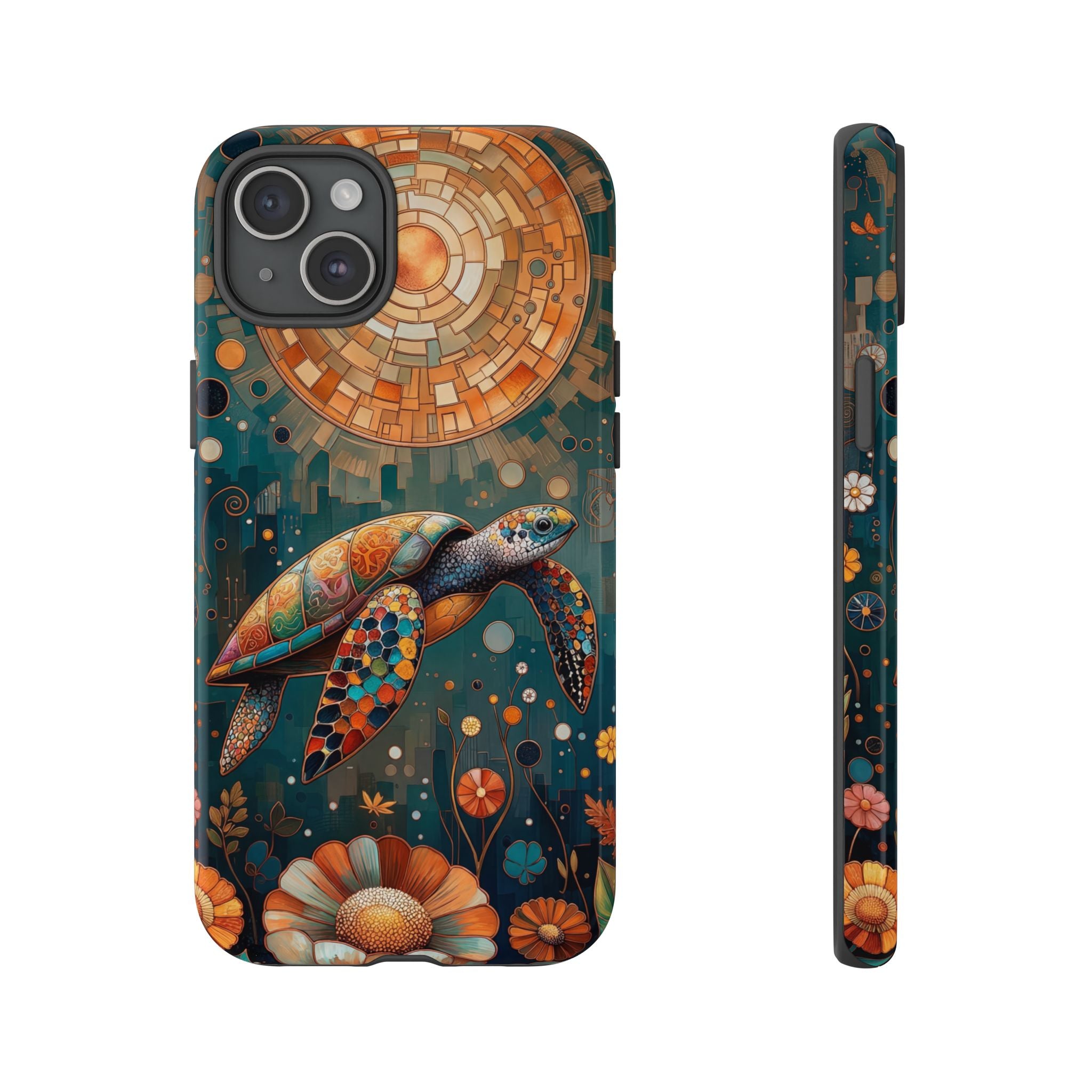 Sea Turtle Mosaic iPhone Case | Artistic Ocean Nature Protective Cover