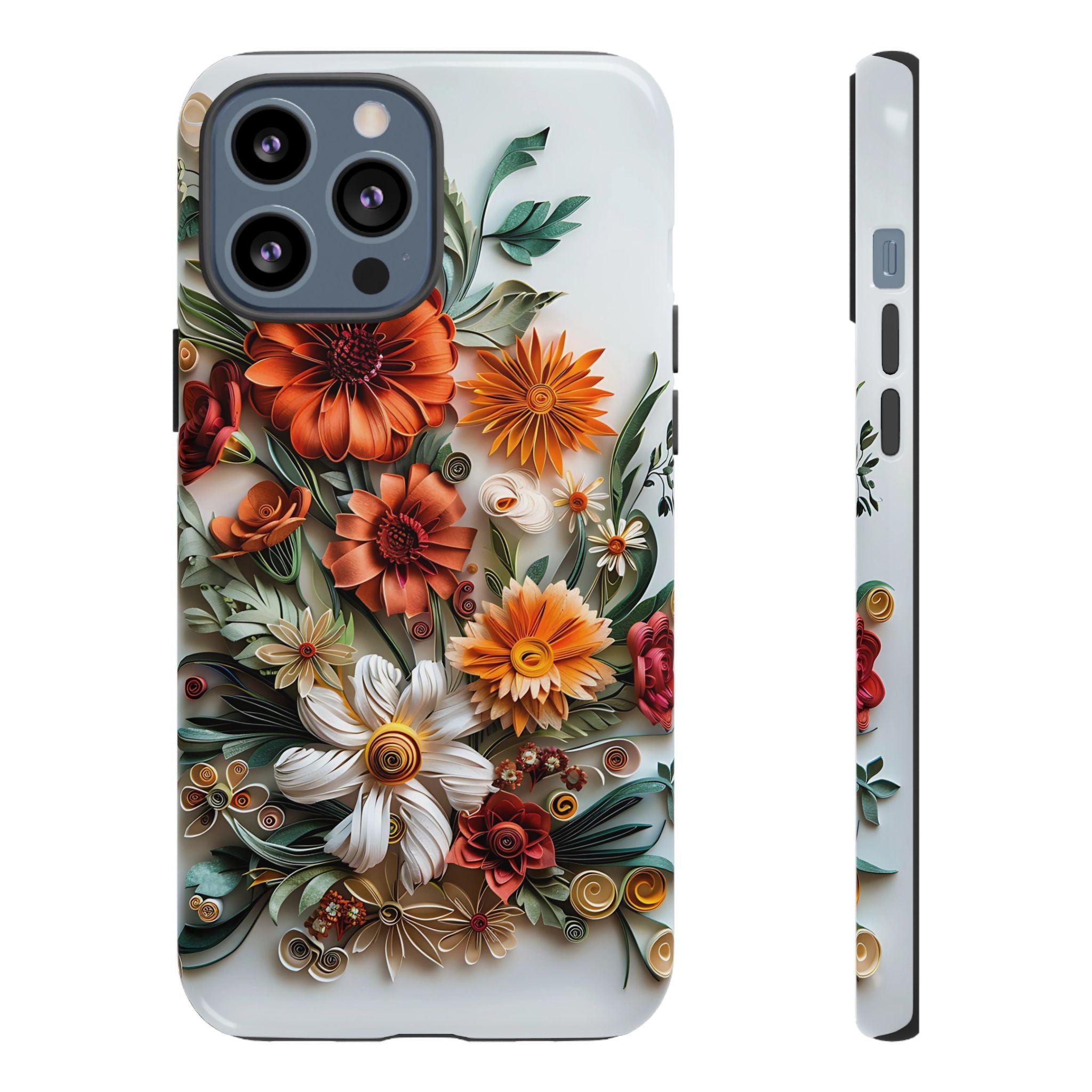 Floral Quilling Tough iPhone Case — Orange Daisy