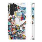 Custodia per Samsung Galaxy per Musicisti Artistici | Custodia Resistente con Chitarra Colorata e Paesaggio Urbano