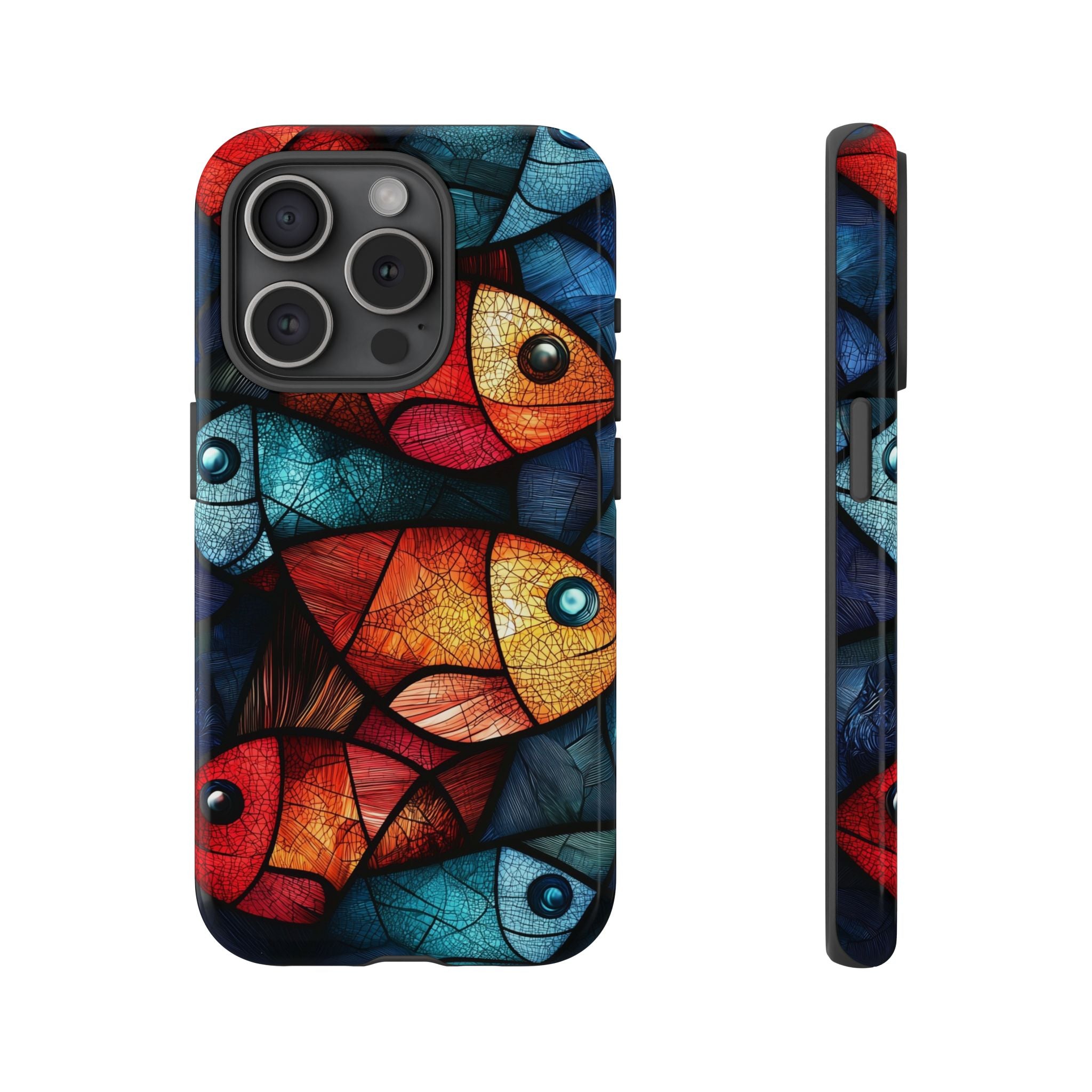 Fish Mosaic Tough iPhone Case — Colourful Artistic Fish Pattern