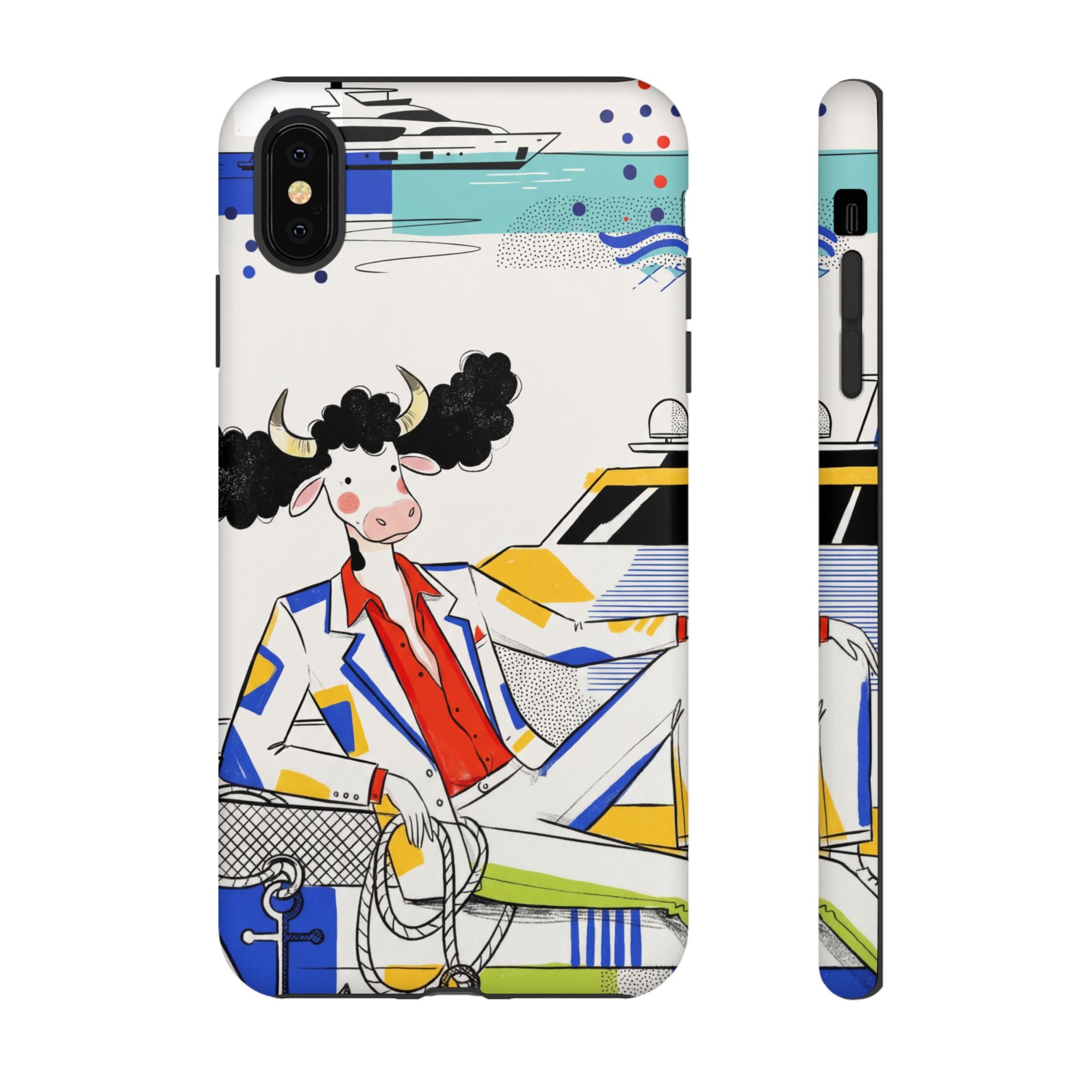 Nautical Cow Graphic Protective iPhone Case