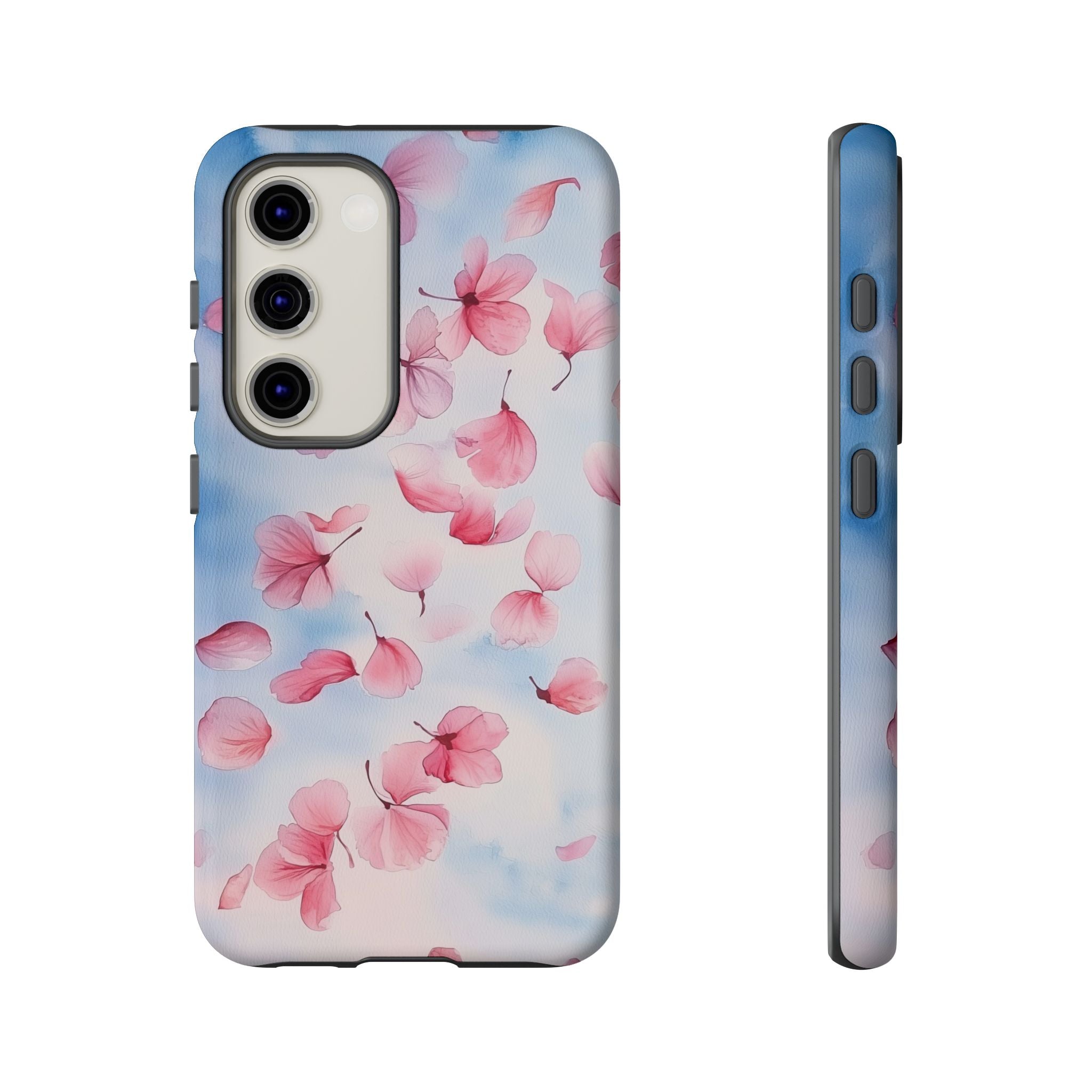 Floral Petal Tough Samsung Galaxy Case | Pink Falling Blossoms