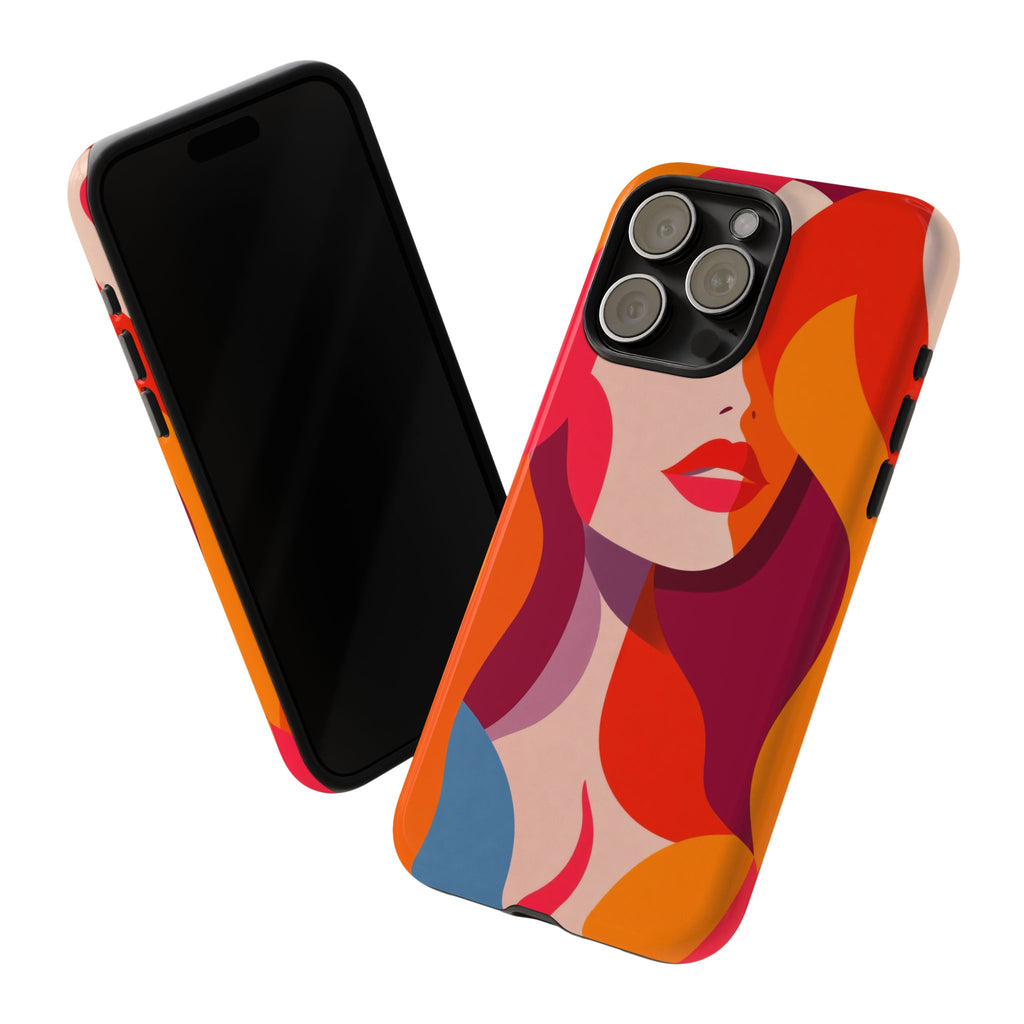 Retro Pop Art Woman iPhone Case | Bold Colourful Abstract Portrait