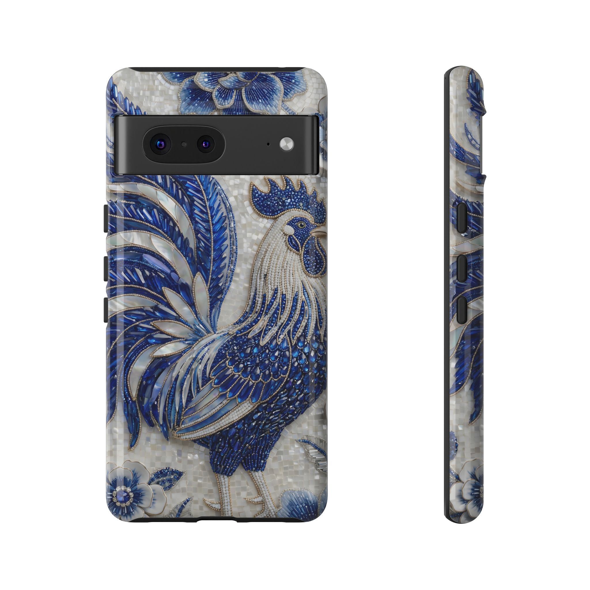Asian Zodiac Rooster Google Pixel Phone Case | Blue & White Porcelain Slim Shockproof Case | Year of the Rooster Gift