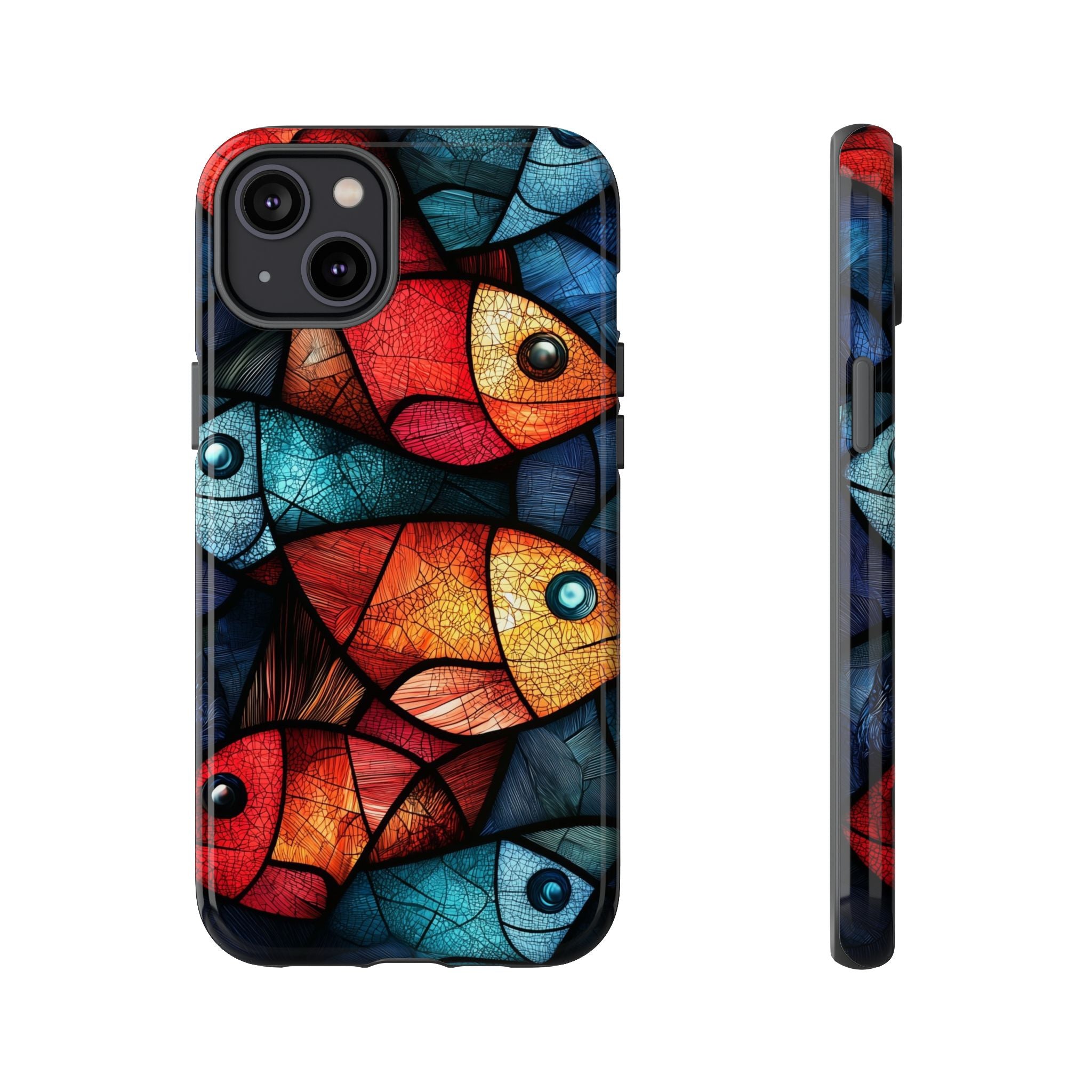 Fish Mosaic Tough iPhone Case — Colourful Artistic Fish Pattern